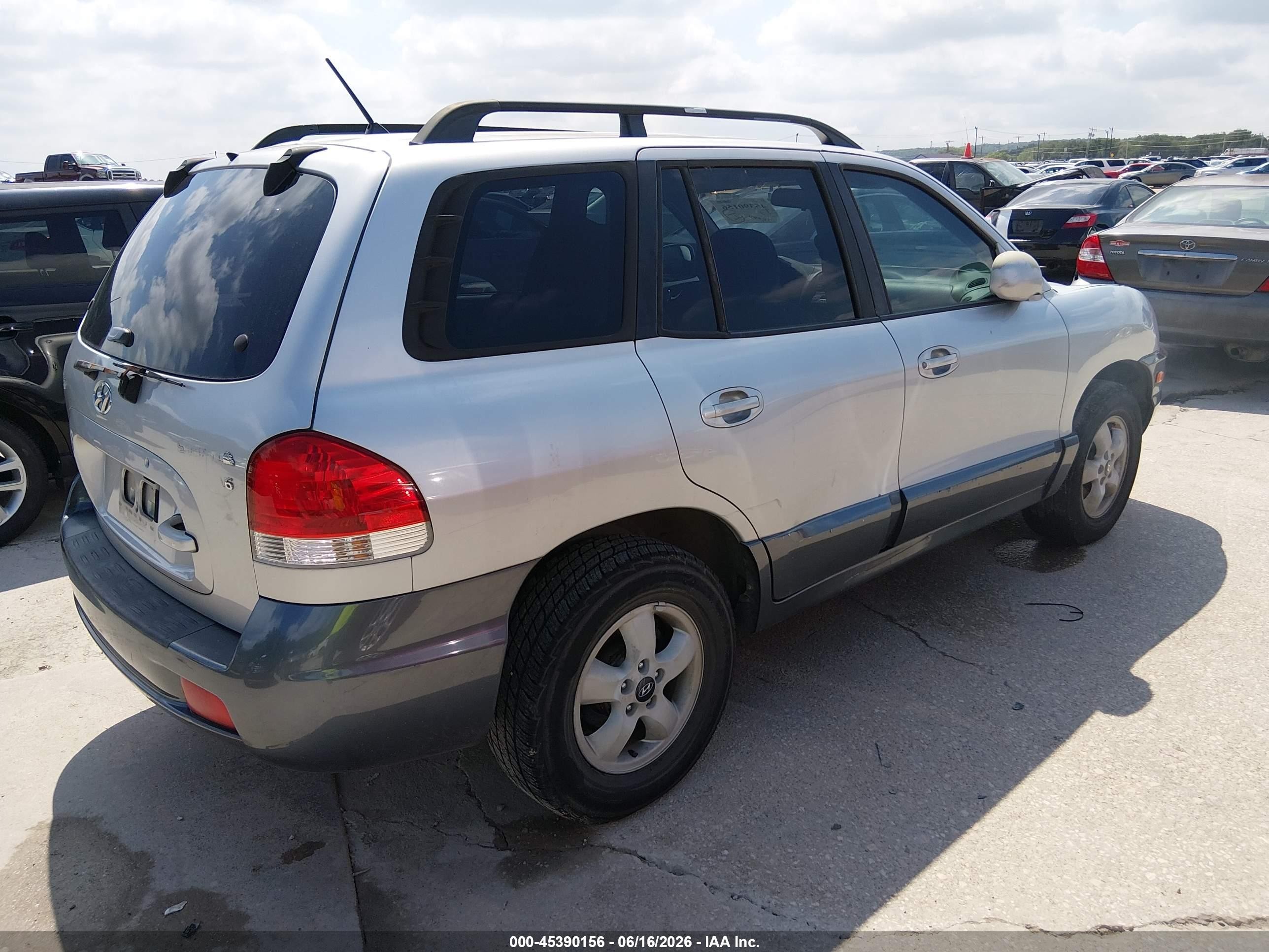 2006 Hyundai Santa Fe Gls Silver vin: KM8SC13DX6U034349