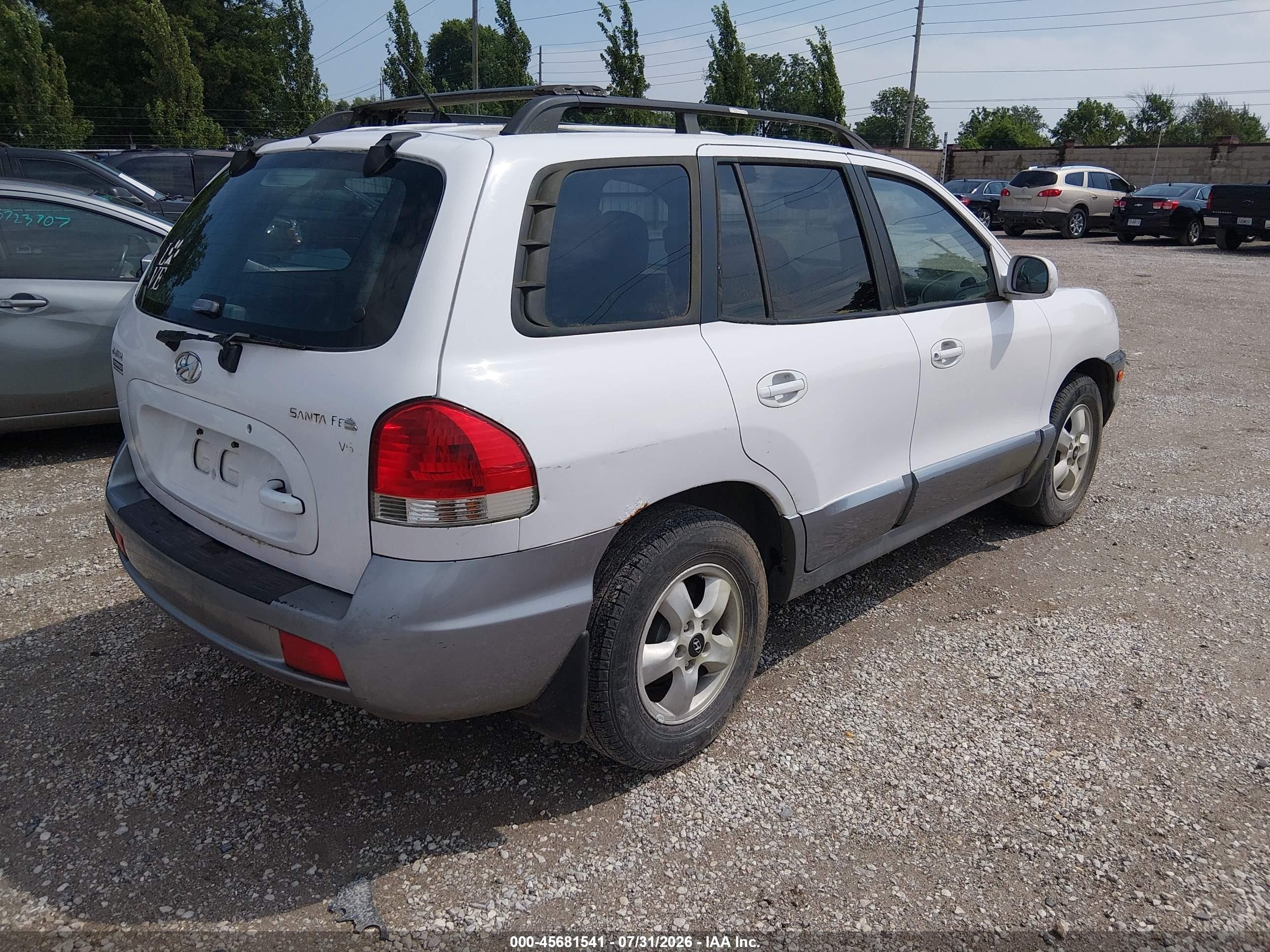 2006 Hyundai Santa Fe Gls White vin: KM8SC13DX6U059381