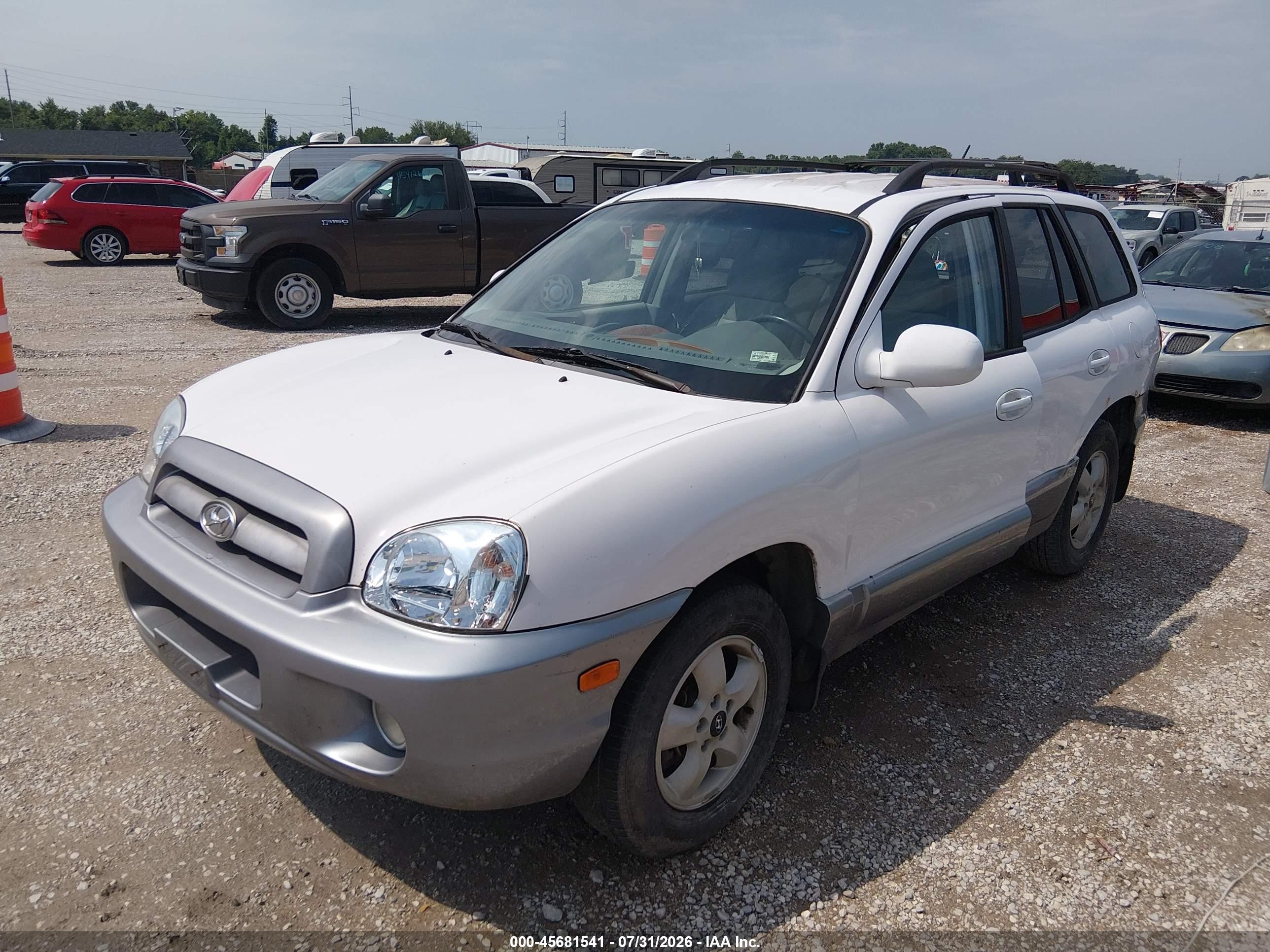 2006 Hyundai Santa Fe Gls White vin: KM8SC13DX6U059381