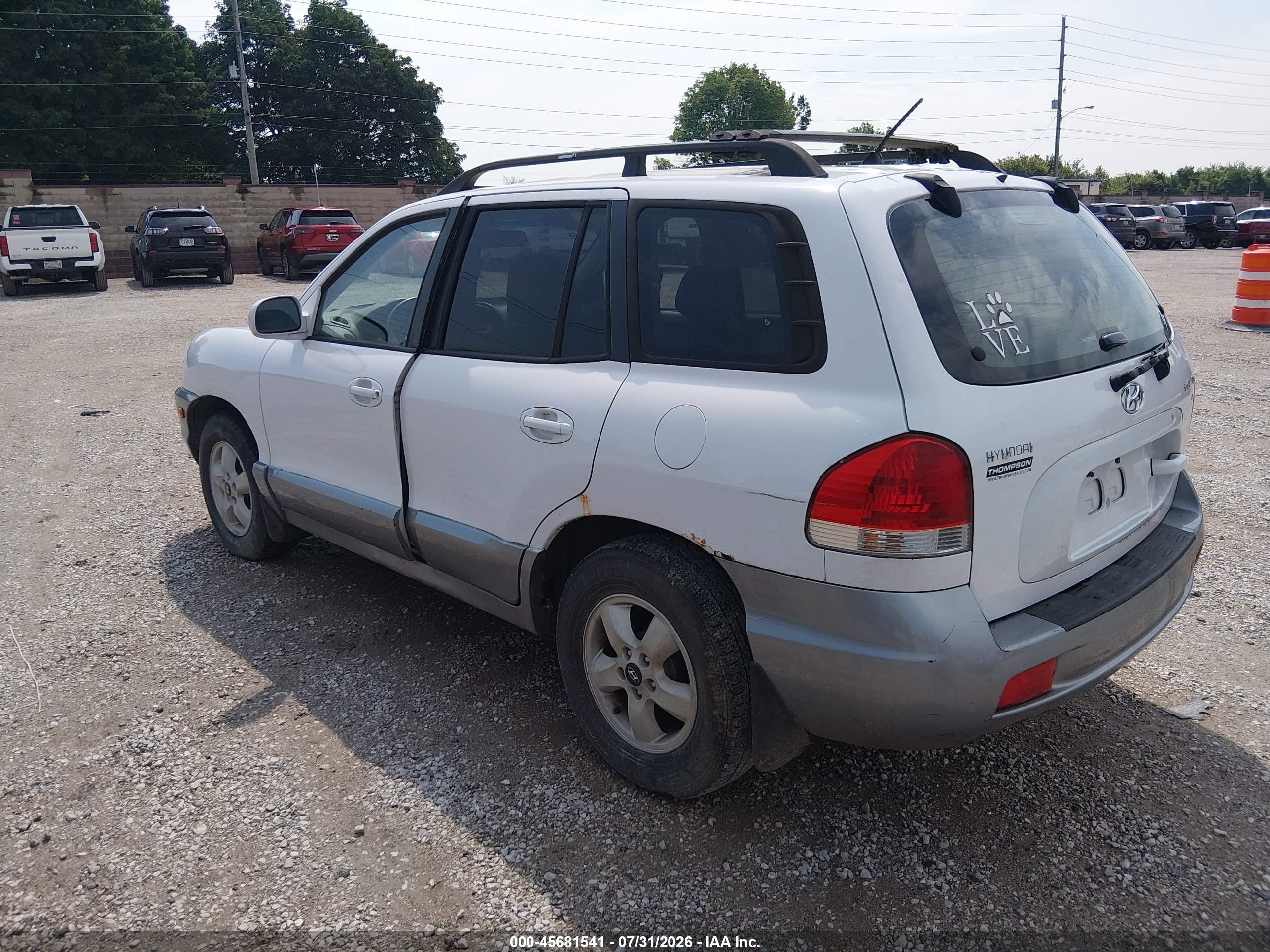 2006 Hyundai Santa Fe Gls White vin: KM8SC13DX6U059381