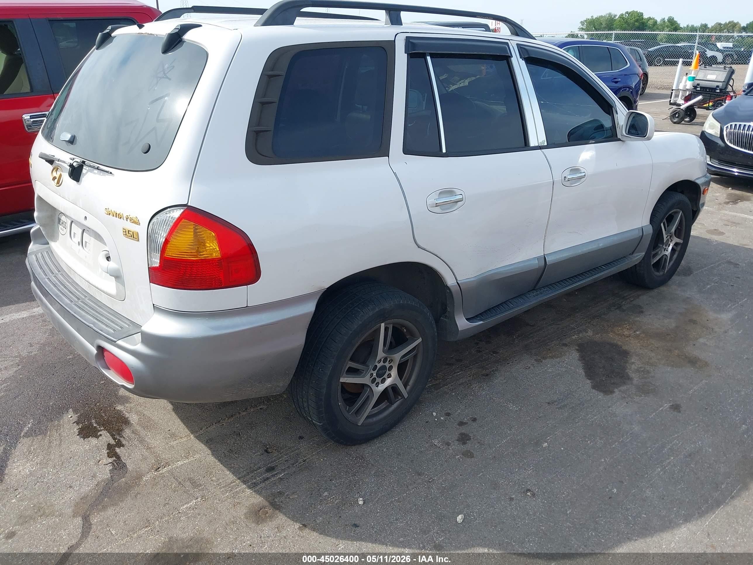 2003 Hyundai Santa Fe Gls/lx White vin: KM8SC13E03U543547