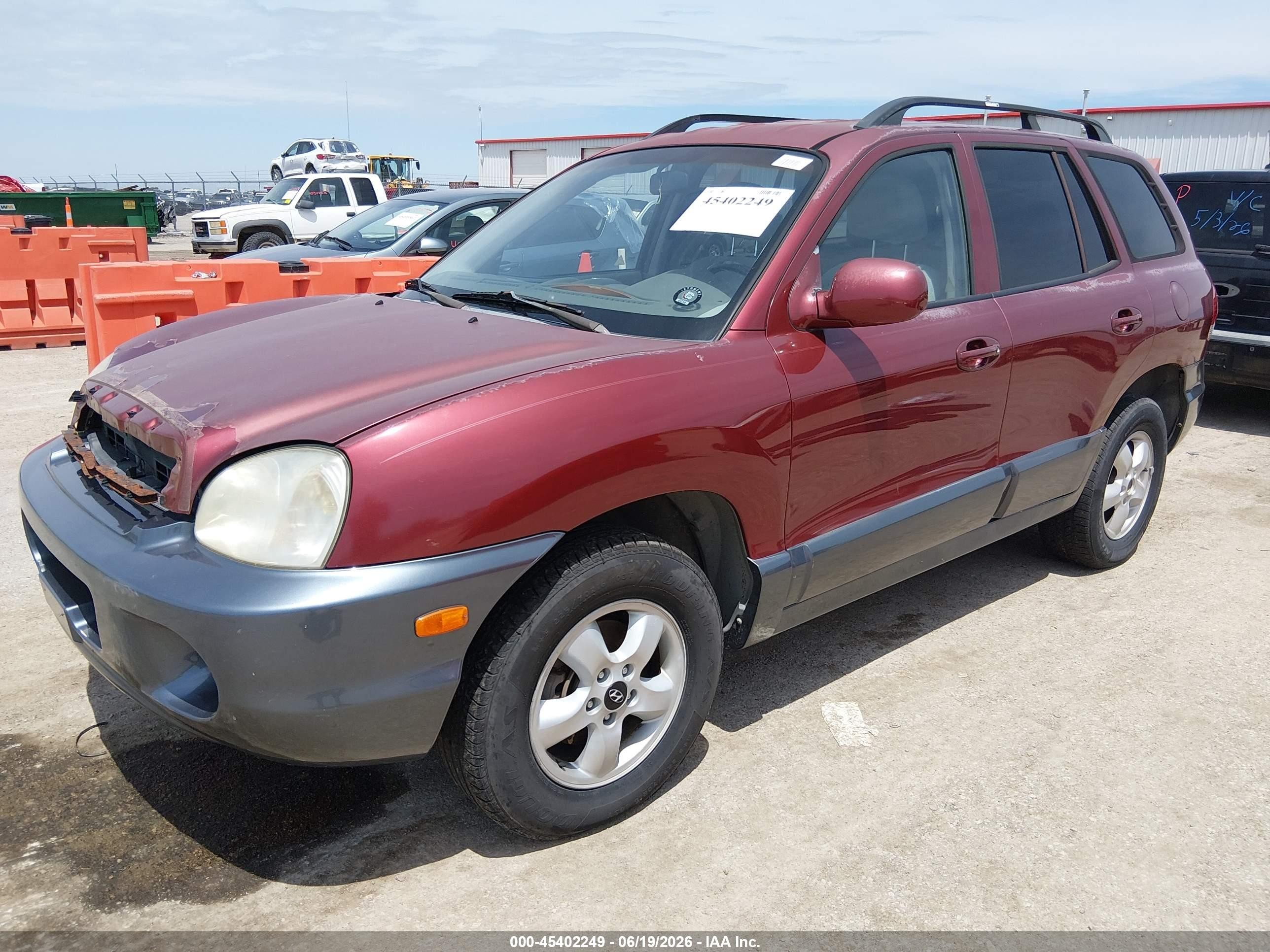 2005 Hyundai Santa Fe Gls/lx Burgundy vin: KM8SC13E05U941649
