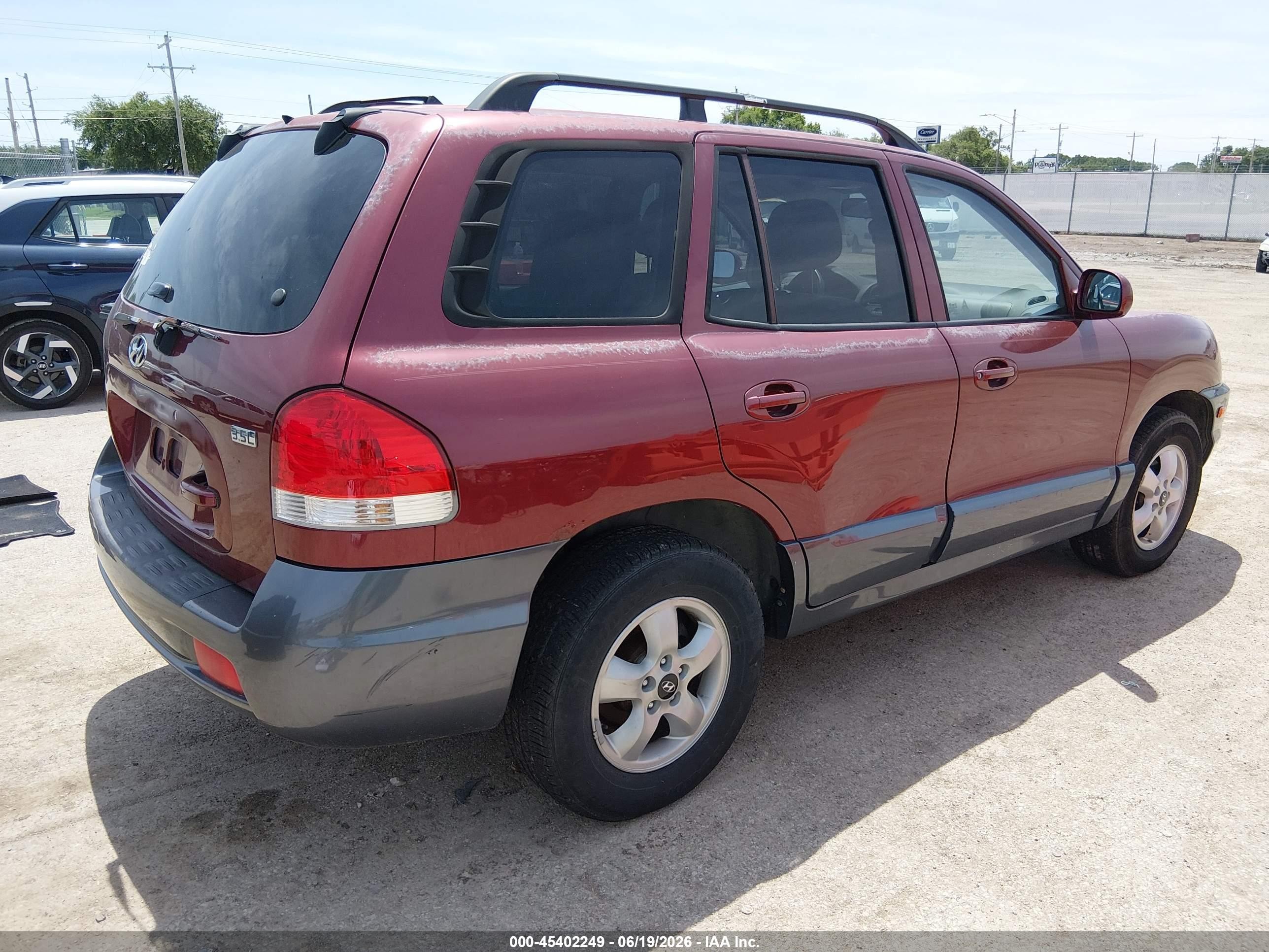 2005 Hyundai Santa Fe Gls/lx Burgundy vin: KM8SC13E05U941649