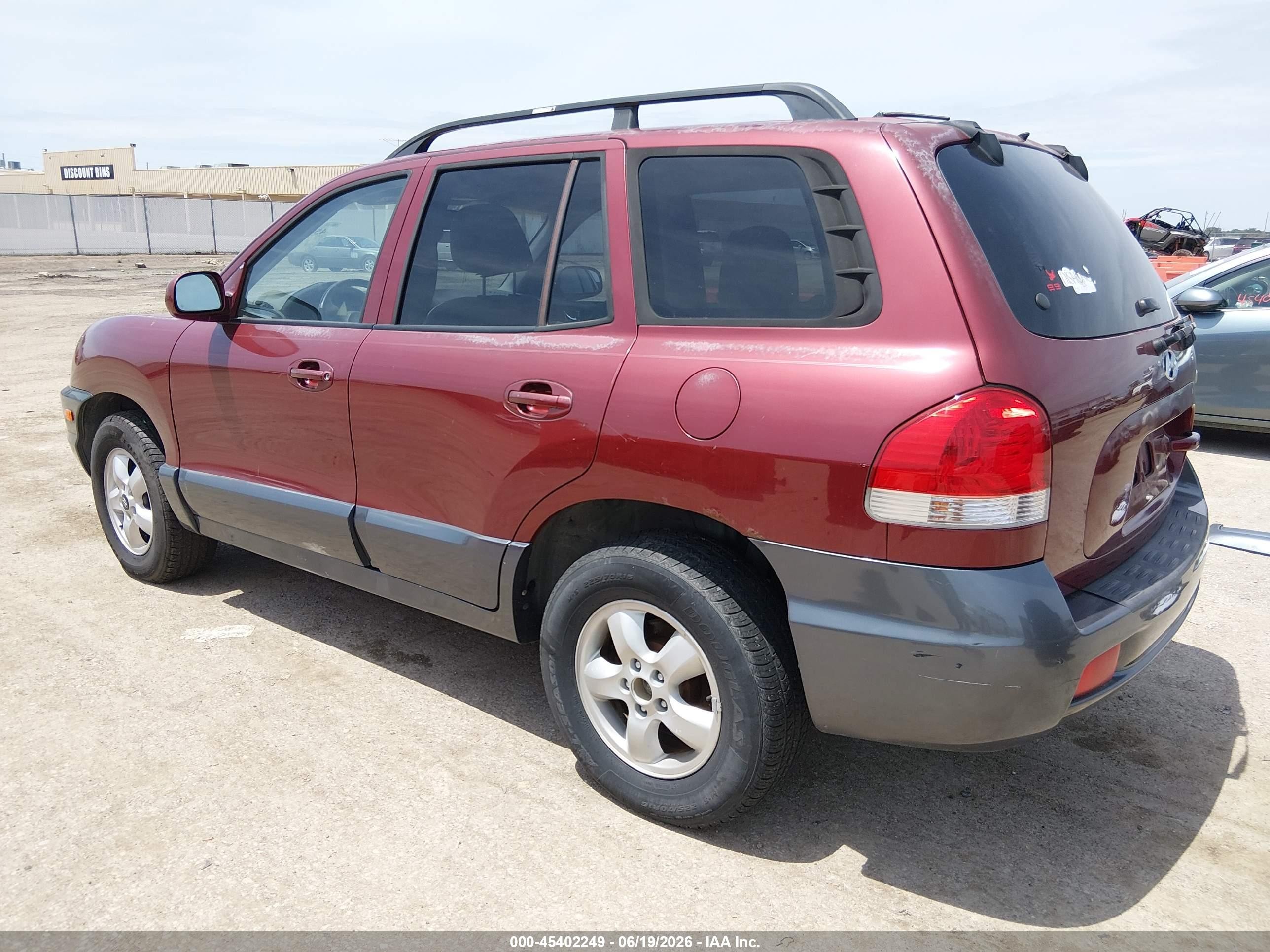 2005 Hyundai Santa Fe Gls/lx Burgundy vin: KM8SC13E05U941649