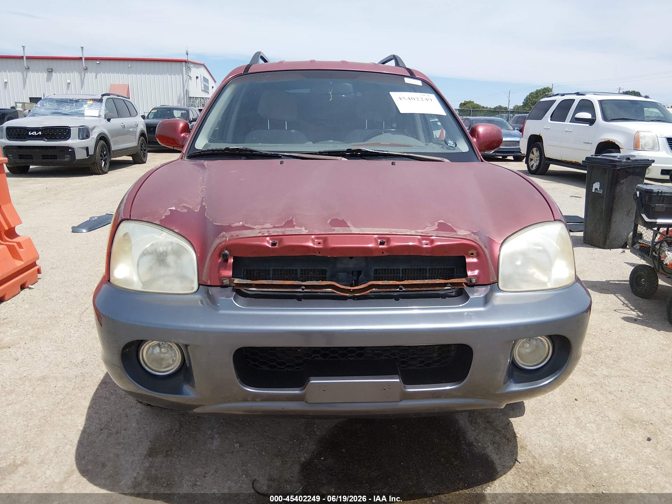 2005 Hyundai Santa Fe Gls/lx Burgundy vin: KM8SC13E05U941649