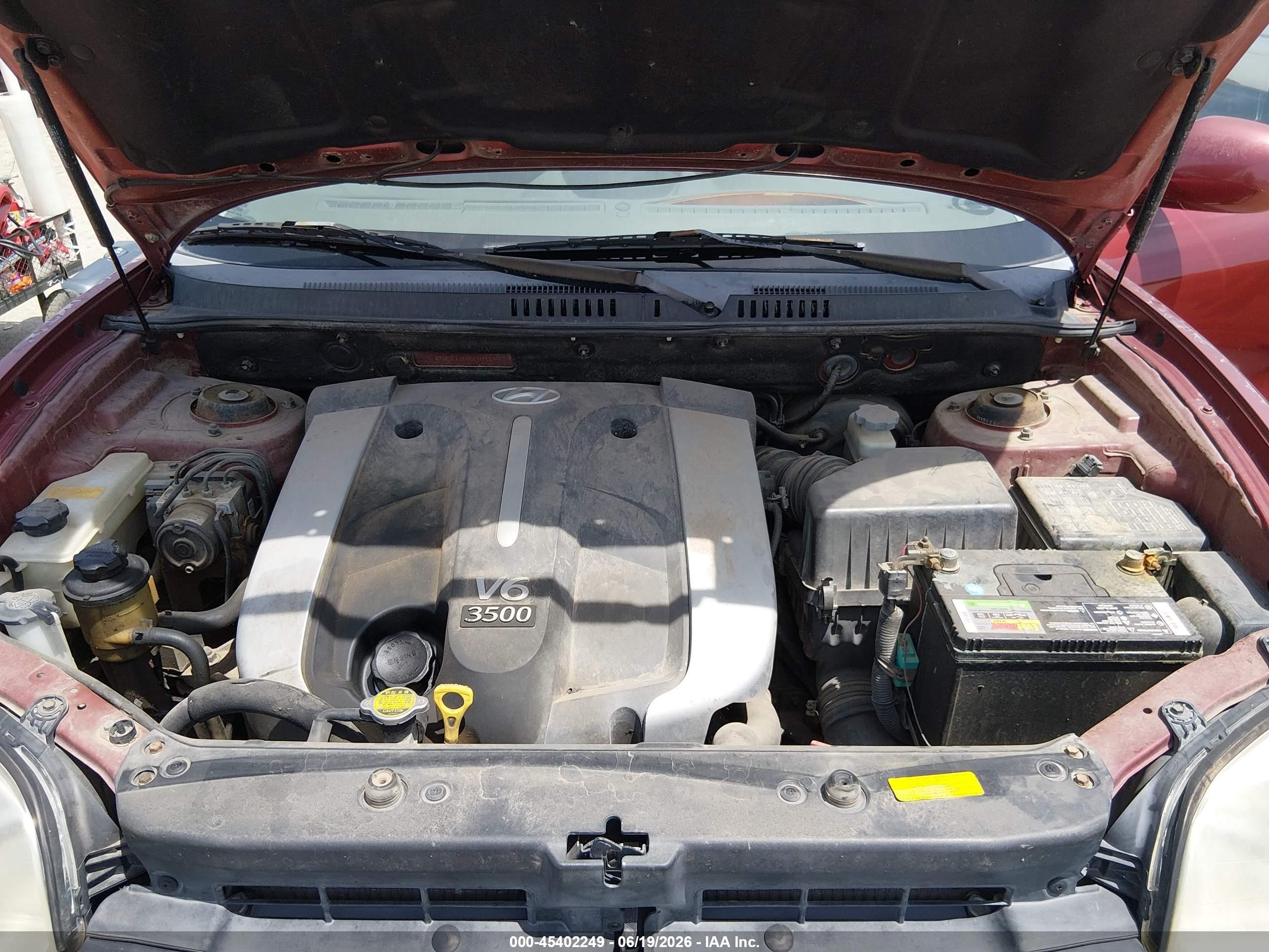 2005 Hyundai Santa Fe Gls/lx Burgundy vin: KM8SC13E05U941649