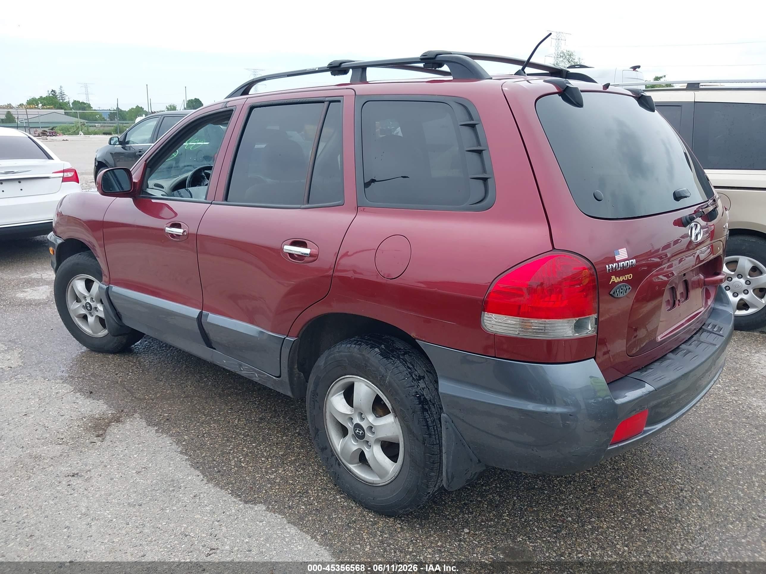 2005 Hyundai Santa Fe Gls/lx Burgundy vin: KM8SC13E25U004429