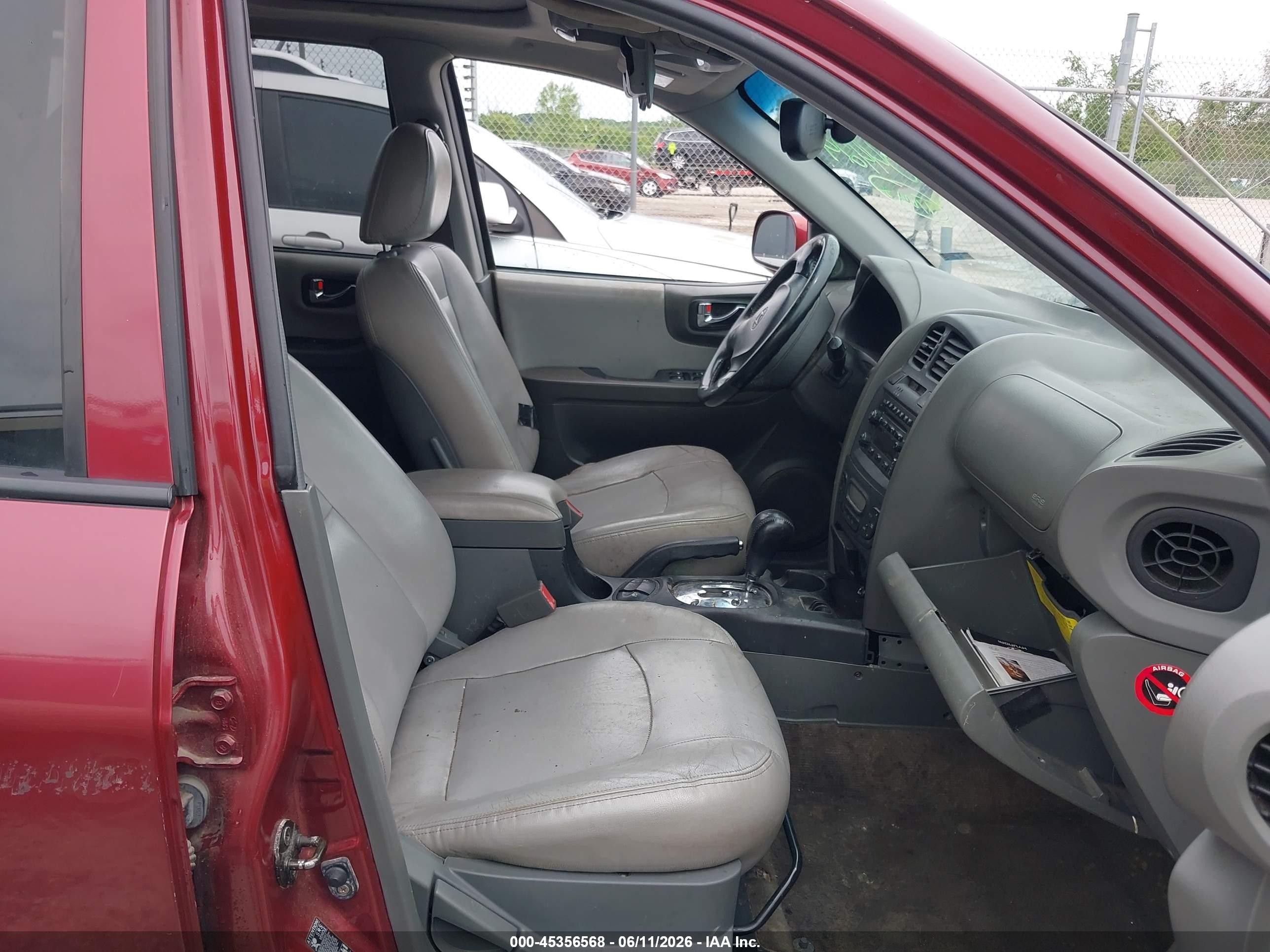 2005 Hyundai Santa Fe Gls/lx Burgundy vin: KM8SC13E25U004429