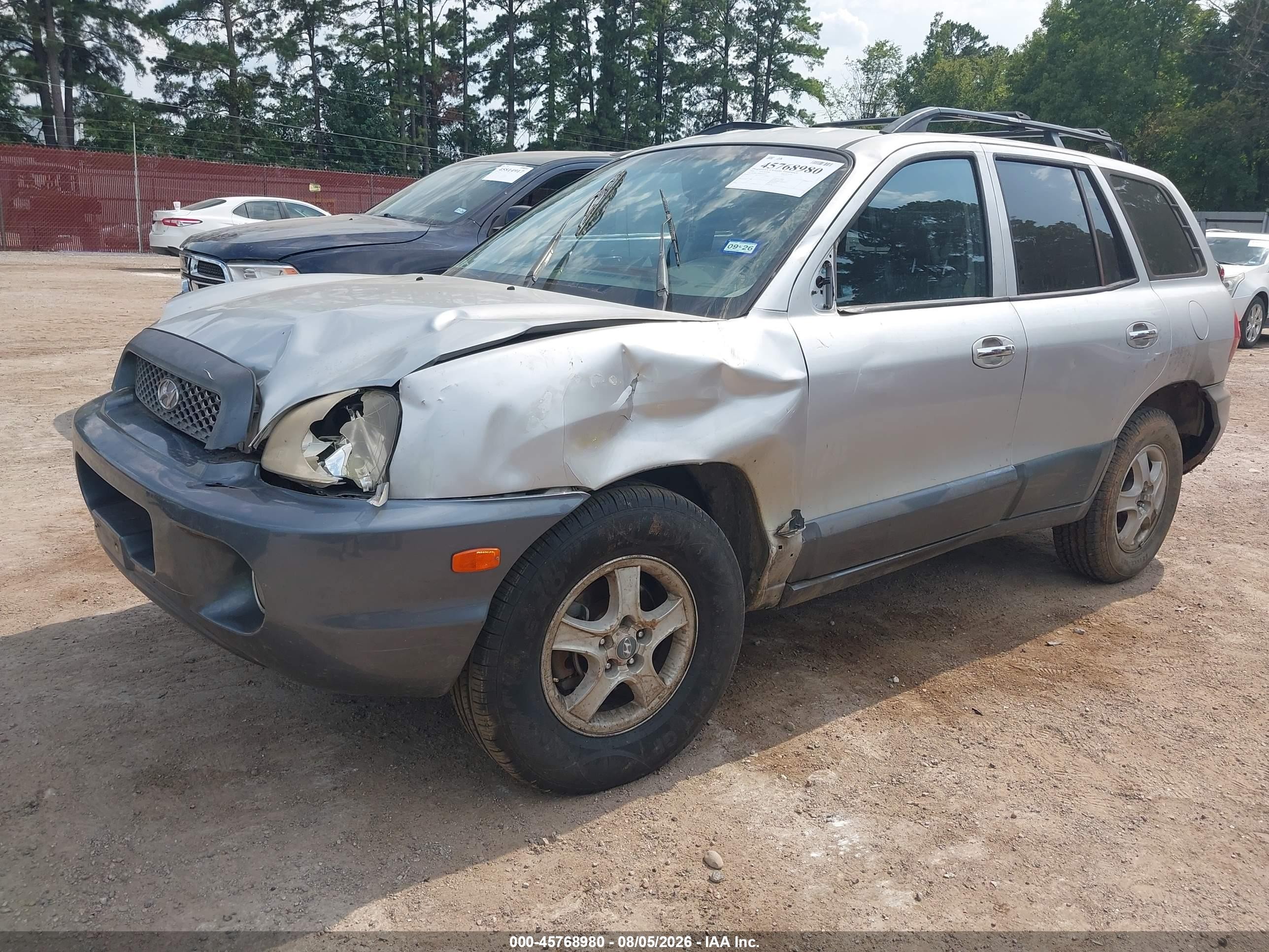 2004 Hyundai Santa Fe Gls/lx Silver vin: KM8SC13E44U623371