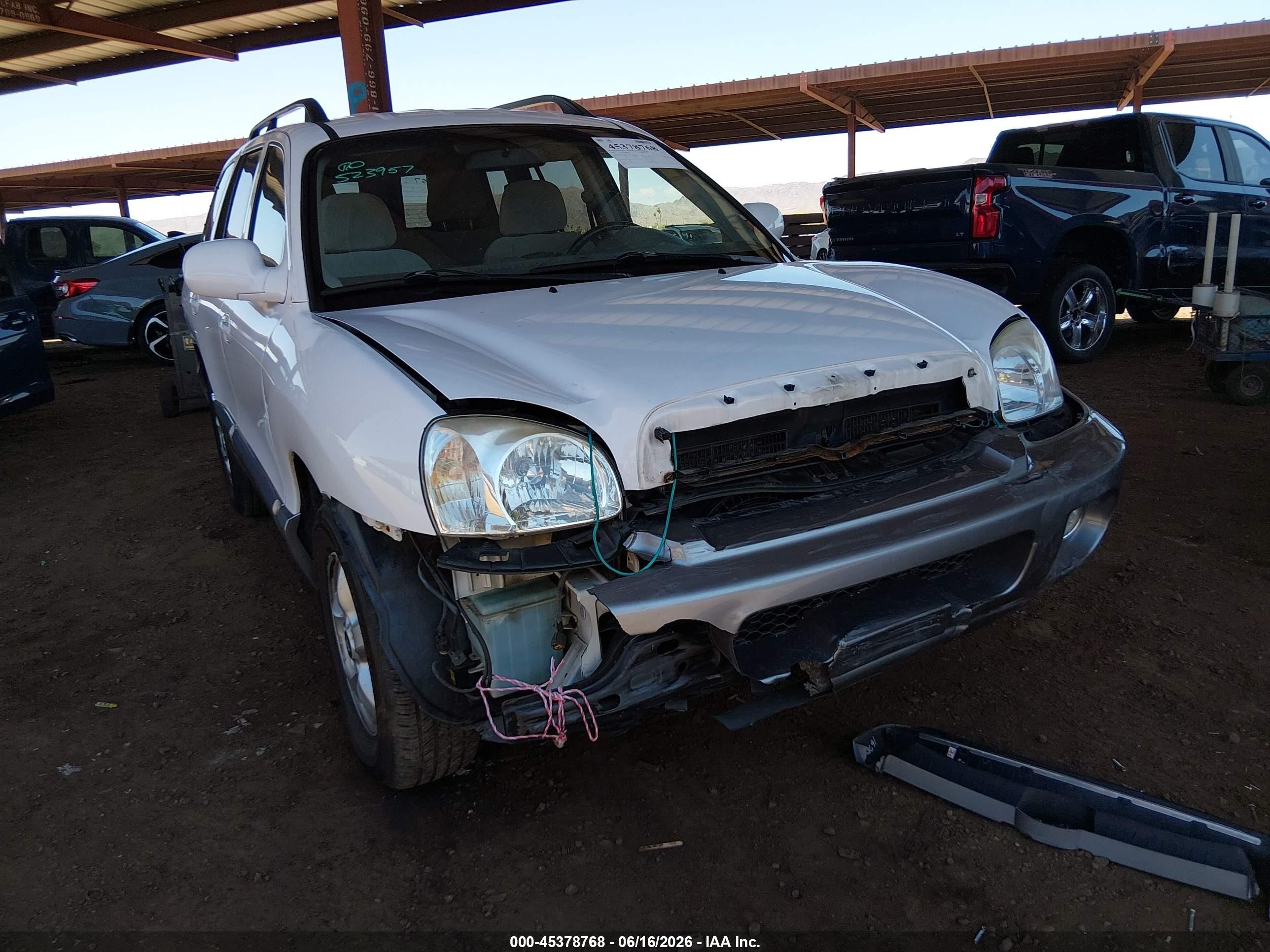 2005 Hyundai Santa Fe Gls/lx White vin: KM8SC13E45U891094