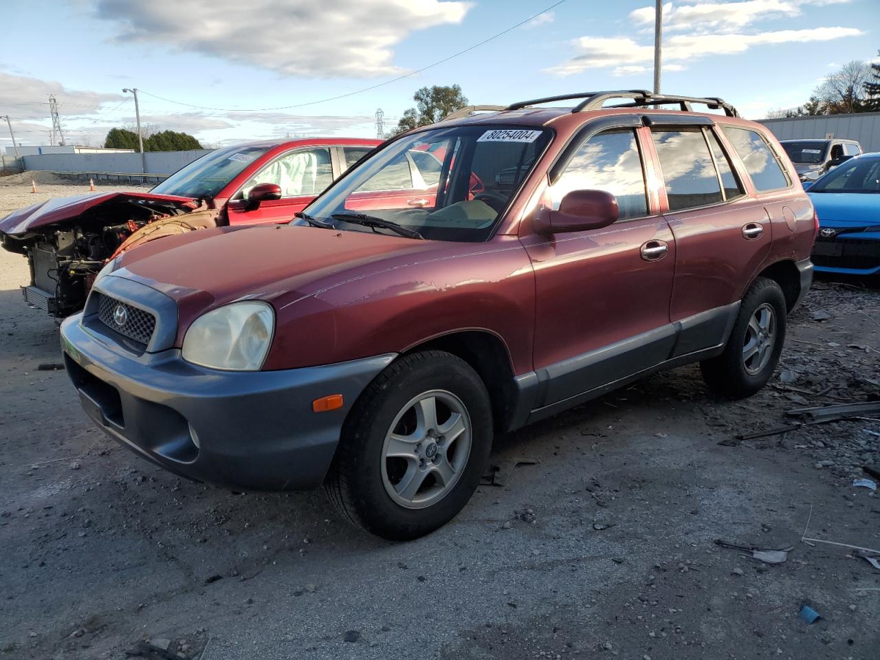 2004 Hyundai Santa Fe Gls Burgundy vin: KM8SC13E64U813642