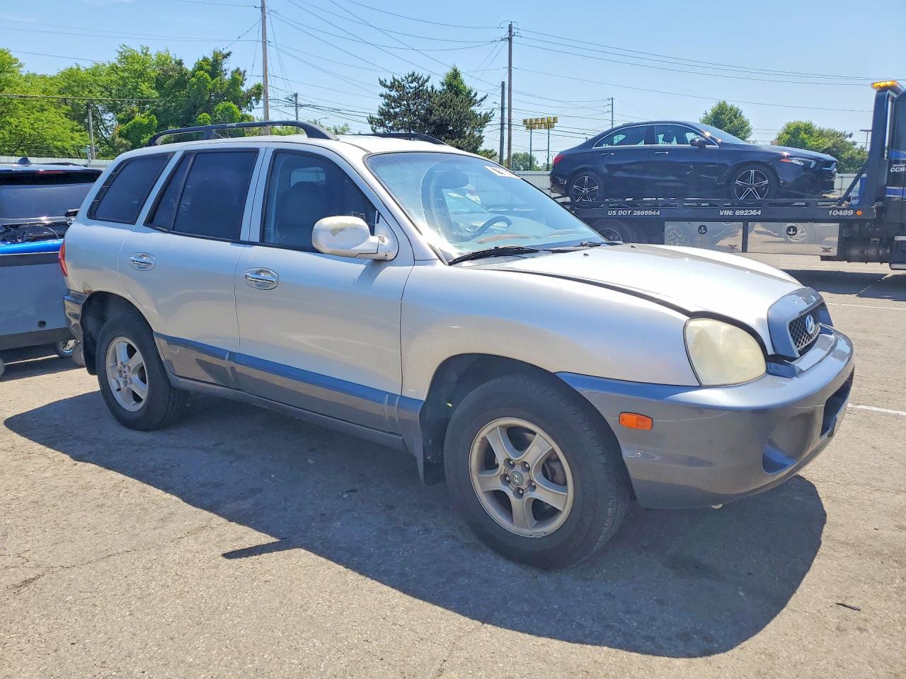 2004 Hyundai Santa Fe Gls Silver vin: KM8SC13E64U827718