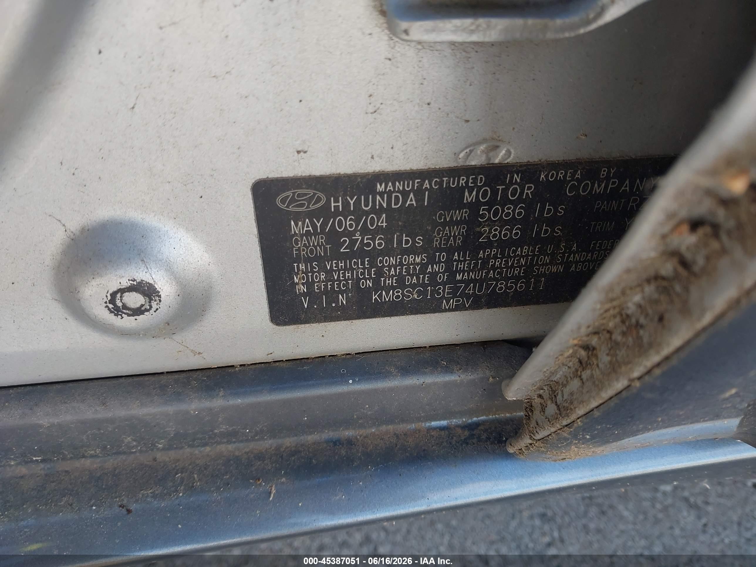 2004 Hyundai Santa Fe Gls/lx Серый vin: KM8SC13E74U785611