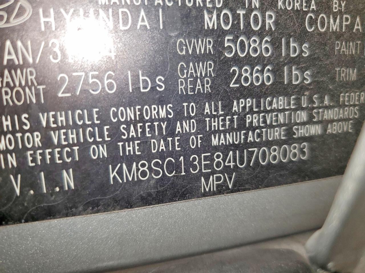 2004 Hyundai Santa Fe G Silver vin: KM8SC13E84U708083