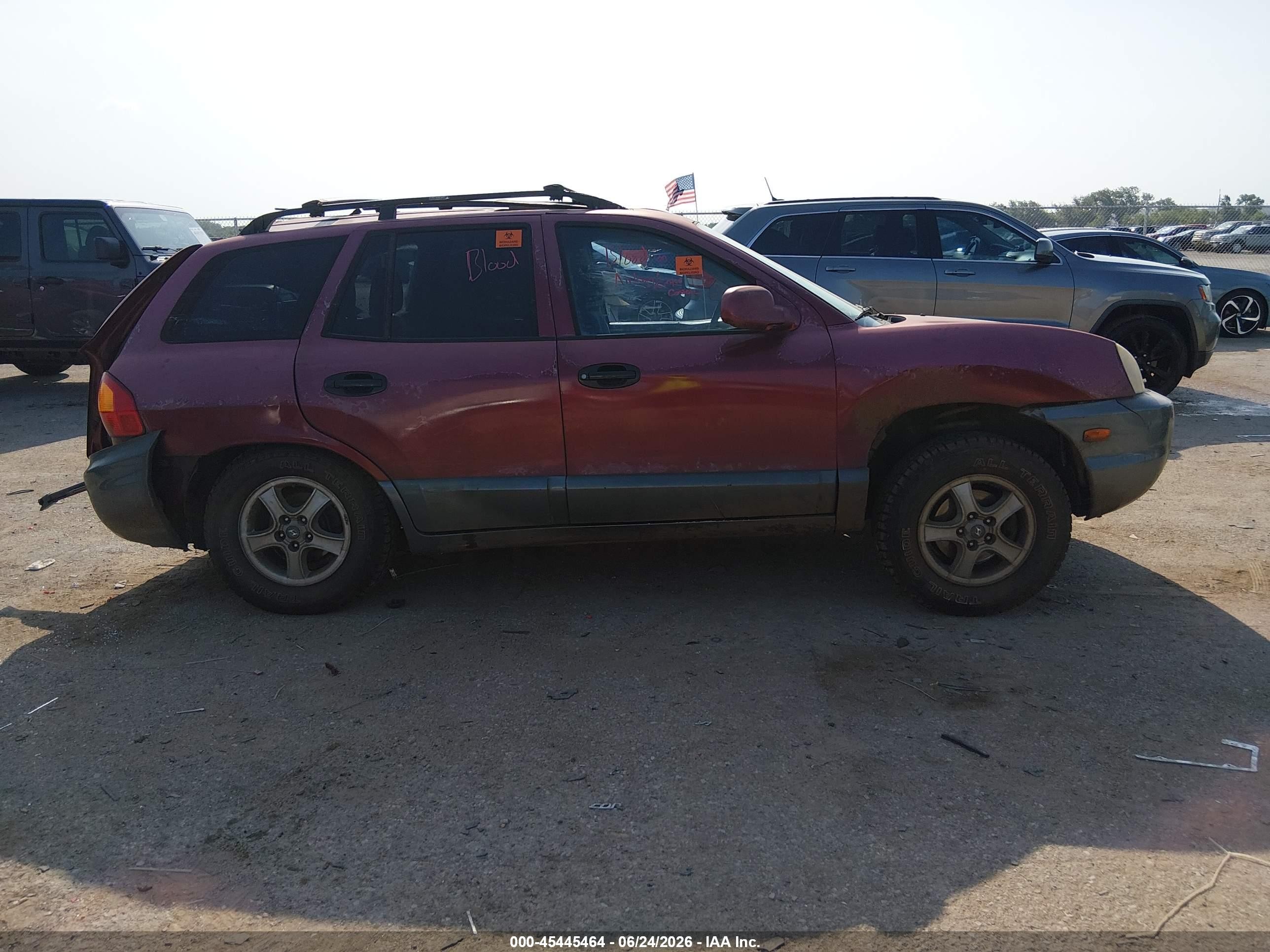2004 Hyundai Santa Fe Gls/lx Red vin: KM8SC13E94U786856