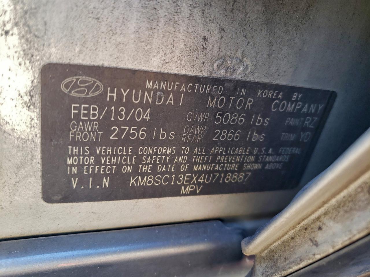 2004 Hyundai Santa Fe Gls Silver vin: KM8SC13EX4U718887