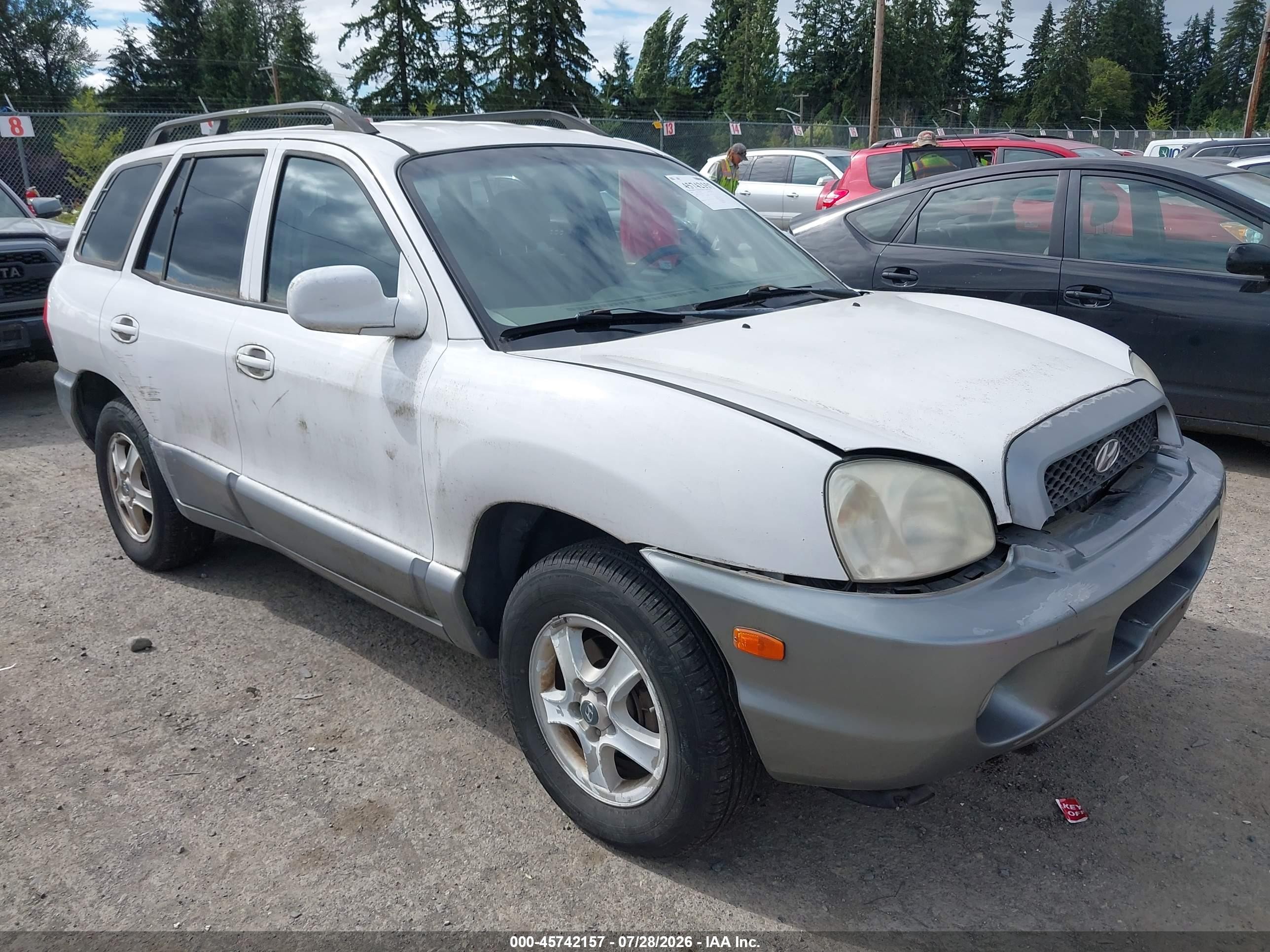 2004 Hyundai Santa Fe Gls White vin: KM8SC73D24U726749