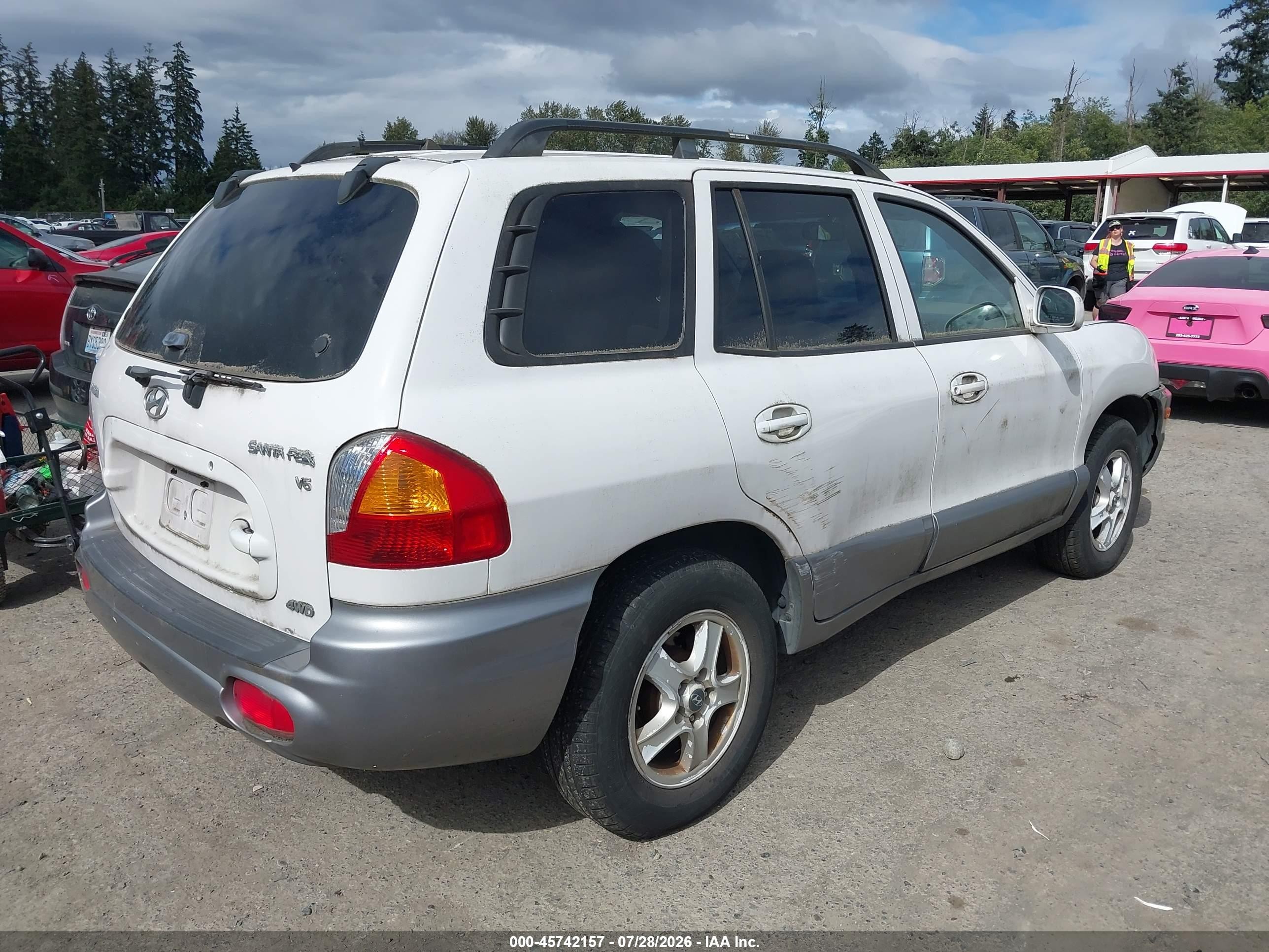 2004 Hyundai Santa Fe Gls White vin: KM8SC73D24U726749