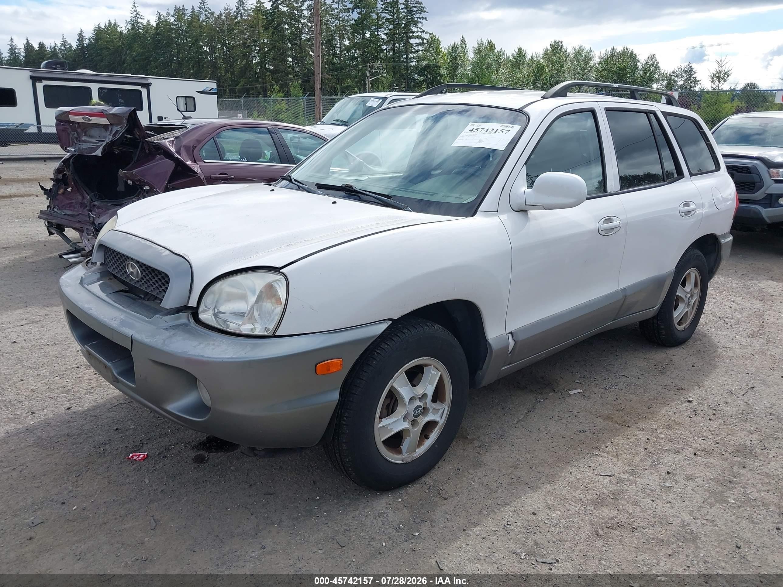 2004 Hyundai Santa Fe Gls White vin: KM8SC73D24U726749