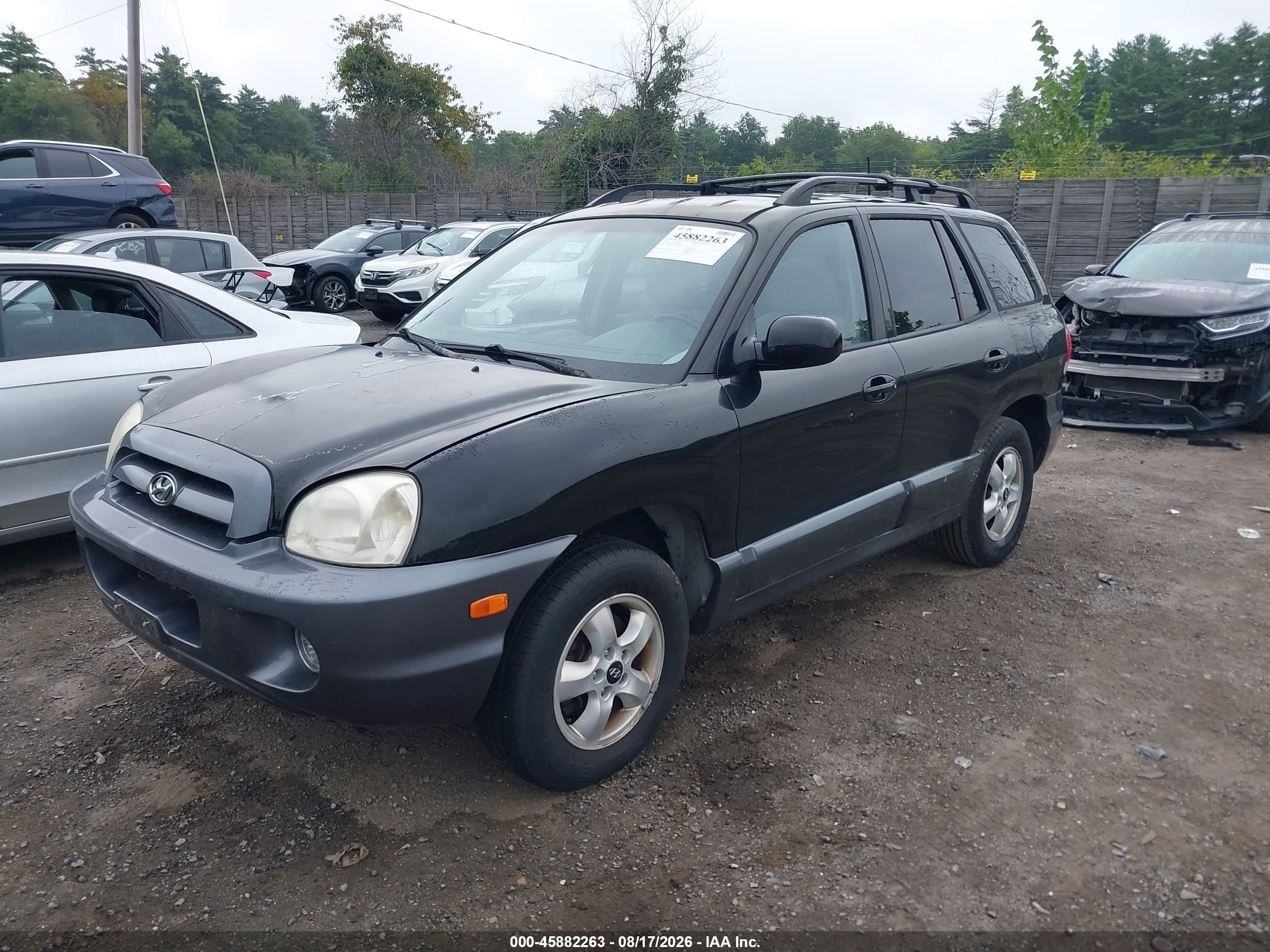 2005 Hyundai Santa Fe Gls Black vin: KM8SC73D45U932091