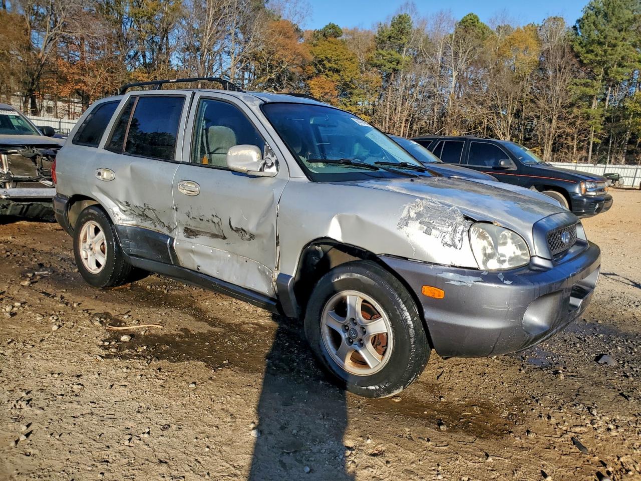 2004 Hyundai Santa Fe Gls Silver vin: KM8SC73D54U632820
