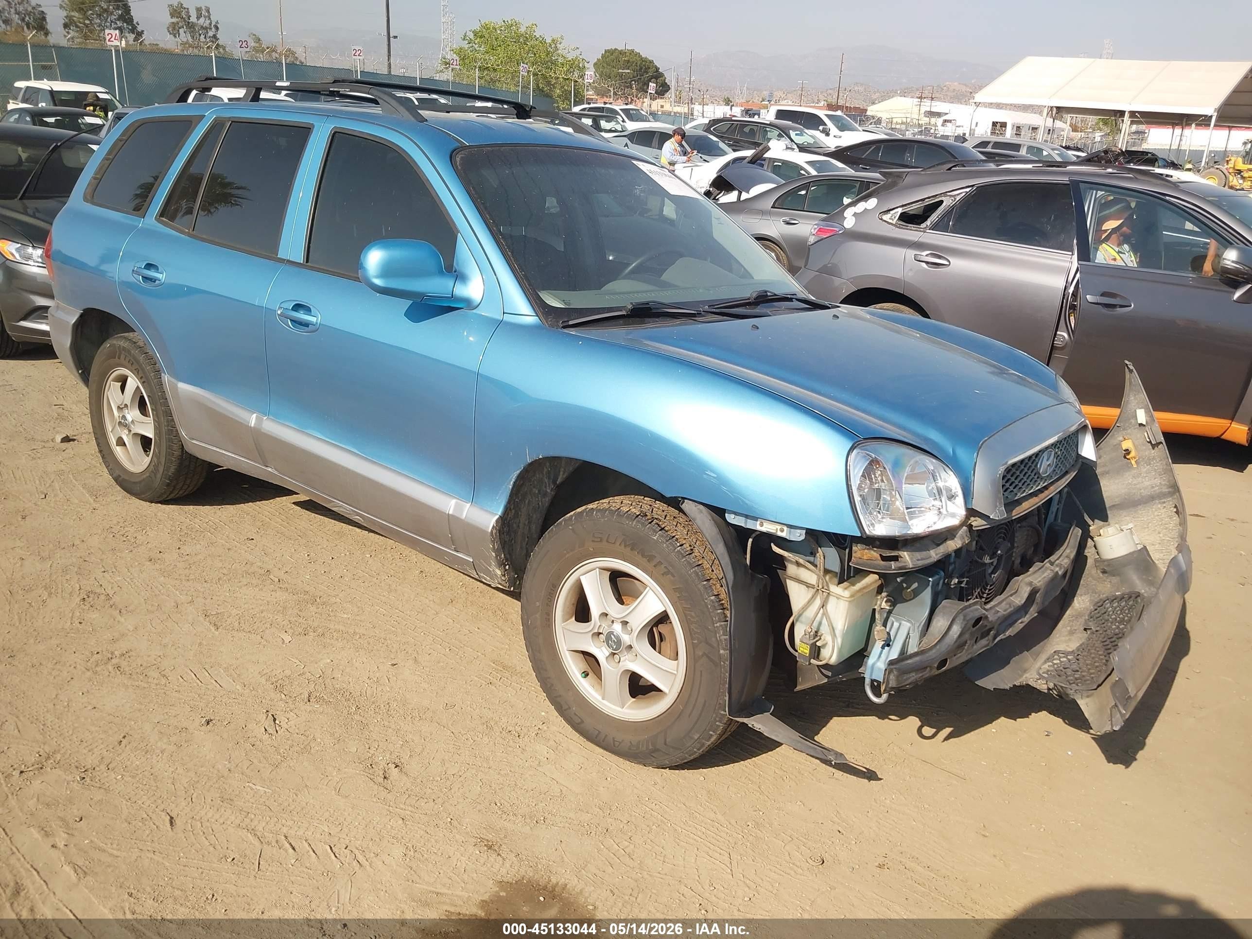 2004 Hyundai Santa Fe Gls Blue vin: KM8SC73D54U686358