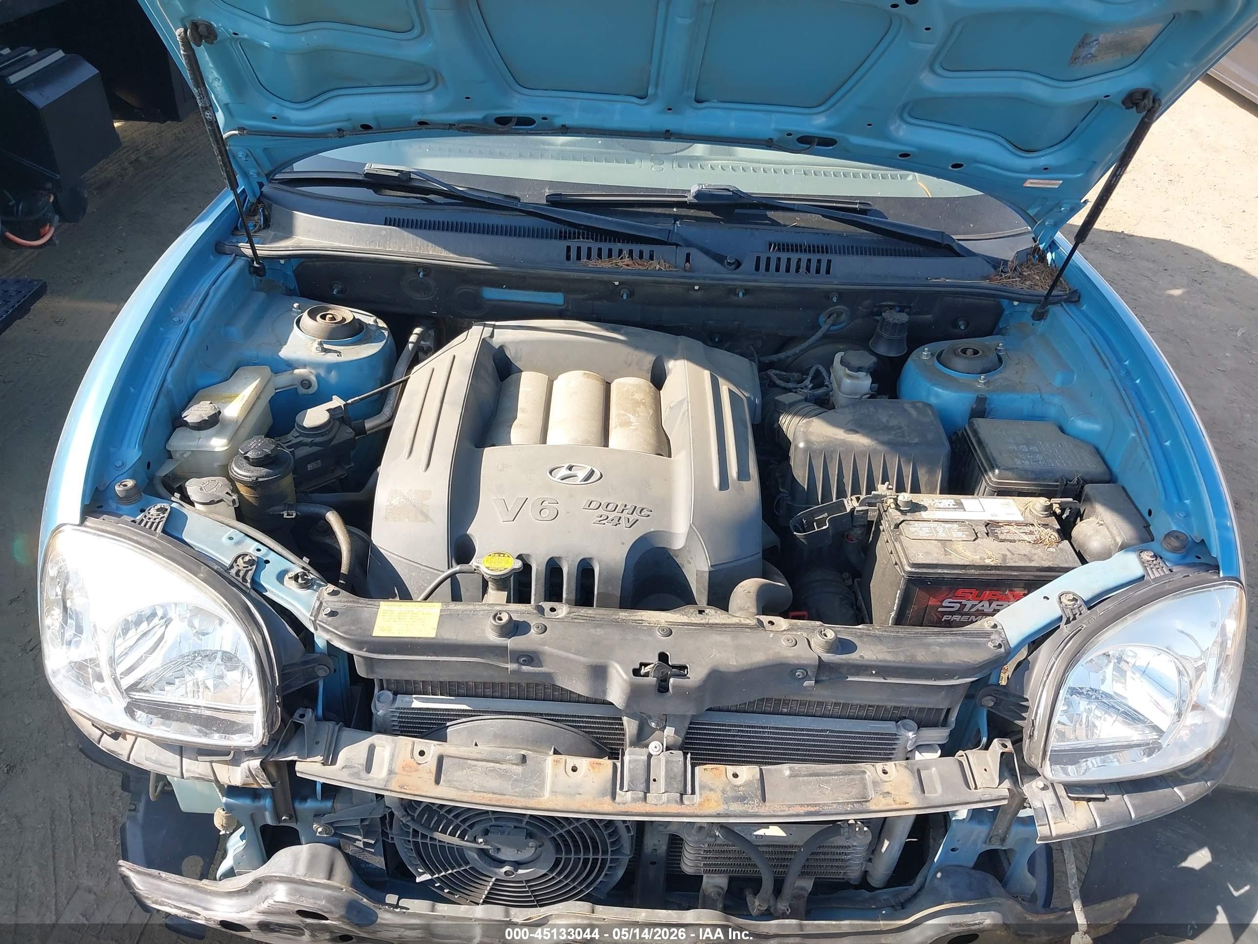 2004 Hyundai Santa Fe Gls Blue vin: KM8SC73D54U686358