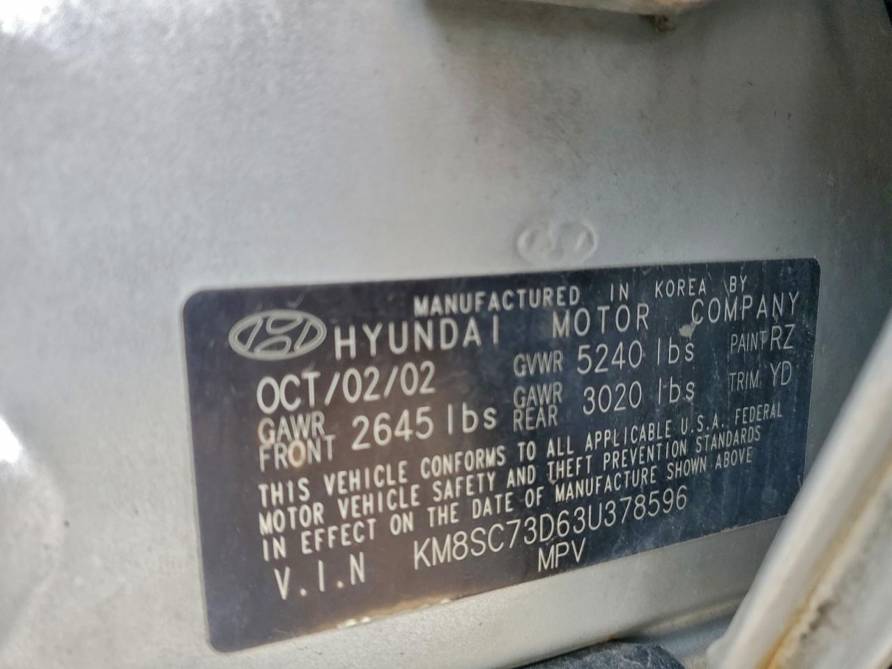 2003 Hyundai Santa Fe Gls Silver vin: KM8SC73D63U378596