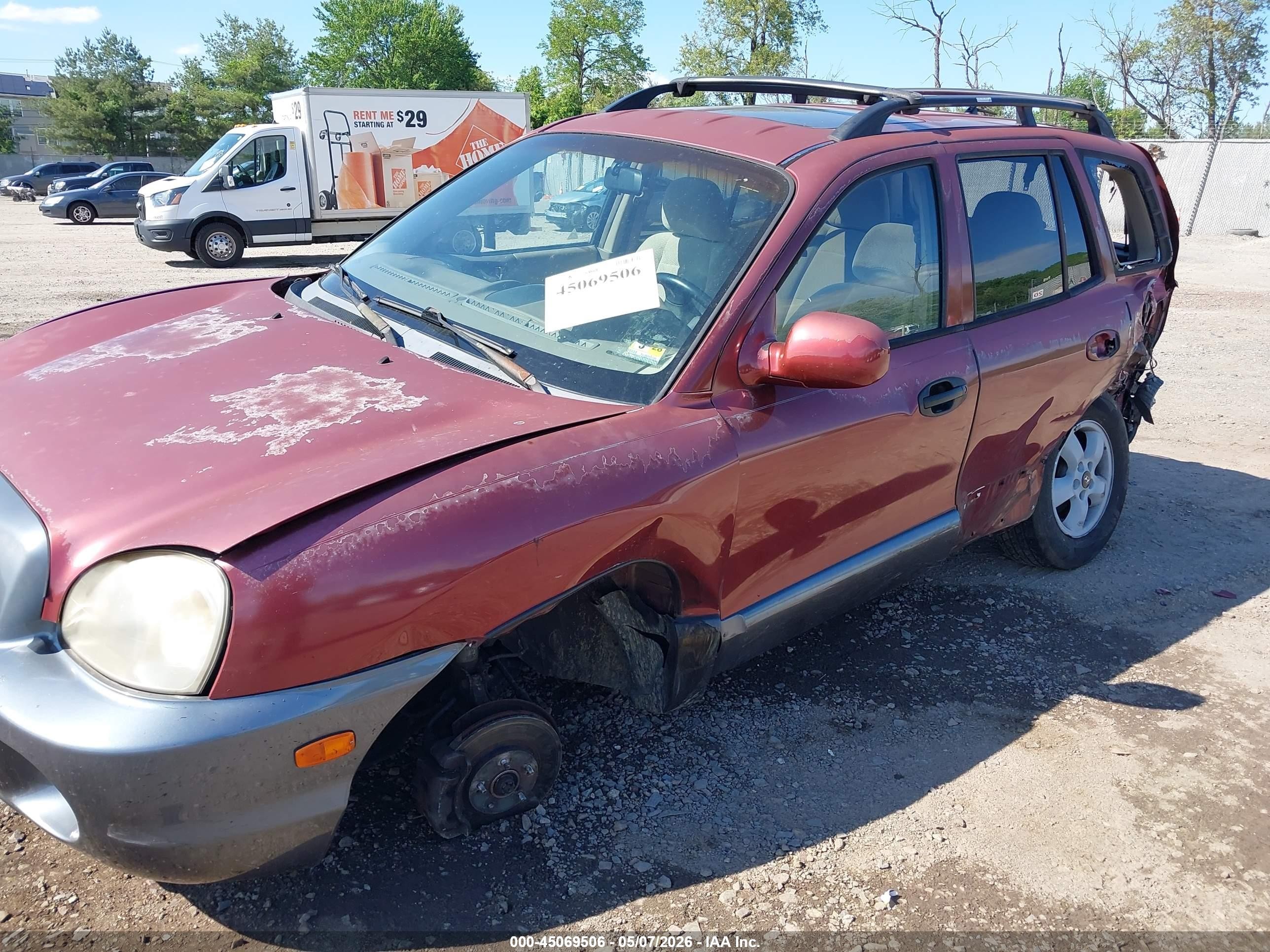 2005 Hyundai Santa Fe Gls Red vin: KM8SC73D65U910089