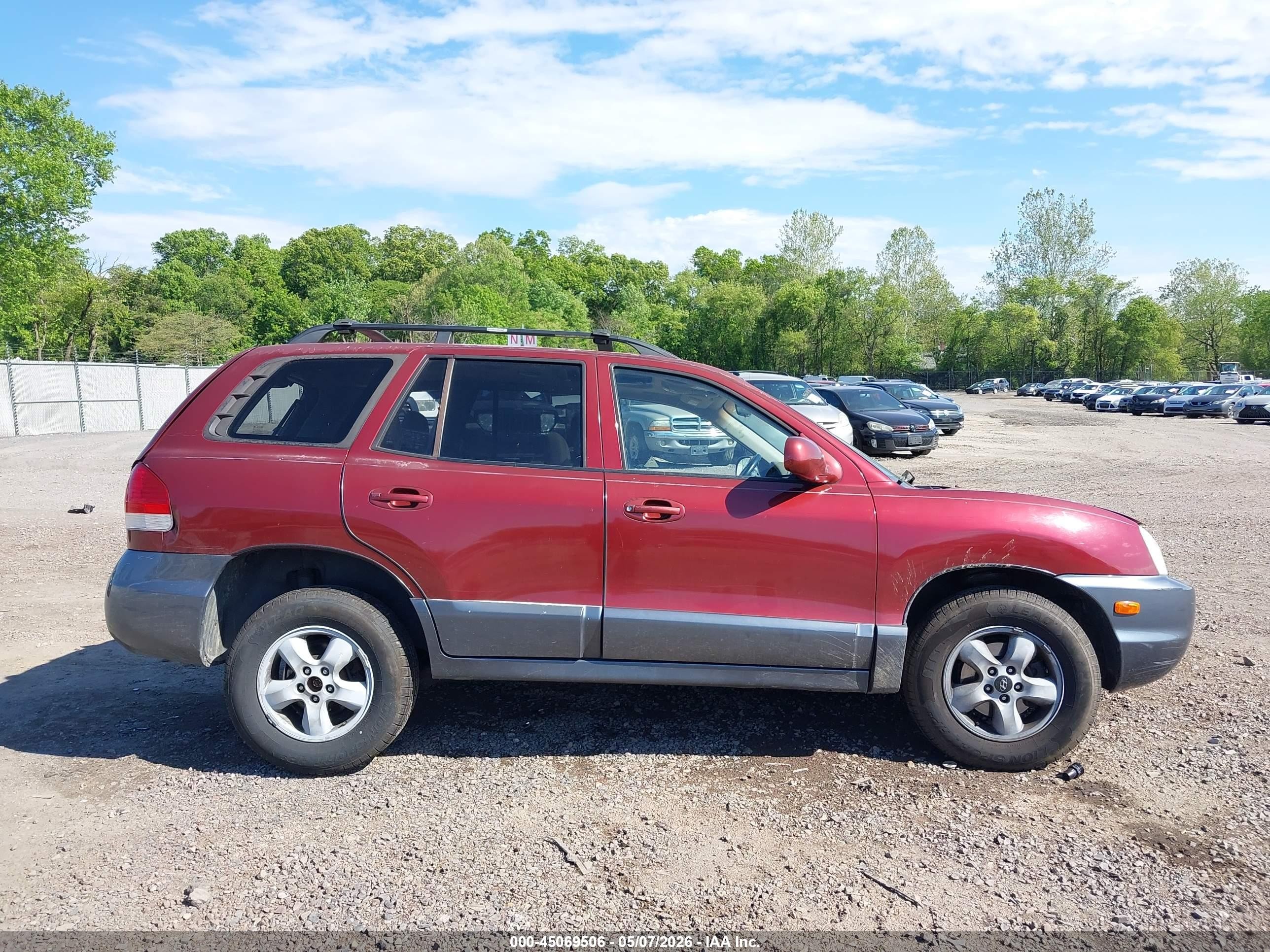 2005 Hyundai Santa Fe Gls Red vin: KM8SC73D65U910089