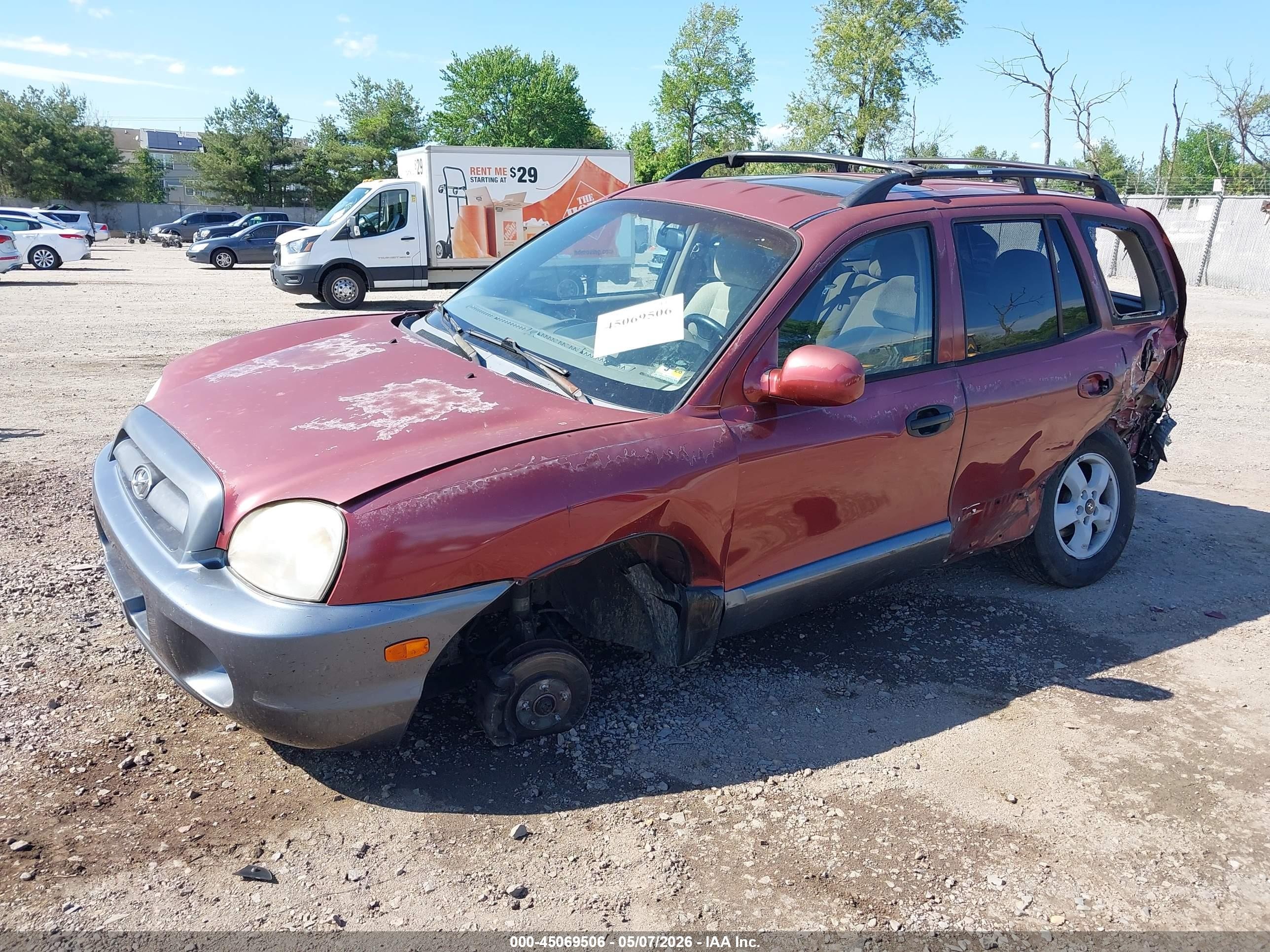 2005 Hyundai Santa Fe Gls Red vin: KM8SC73D65U910089