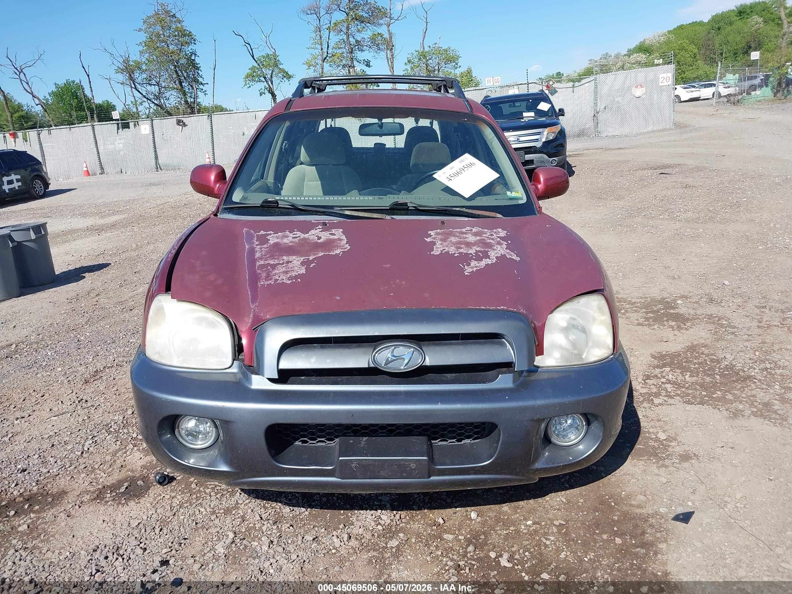 2005 Hyundai Santa Fe Gls Red vin: KM8SC73D65U910089