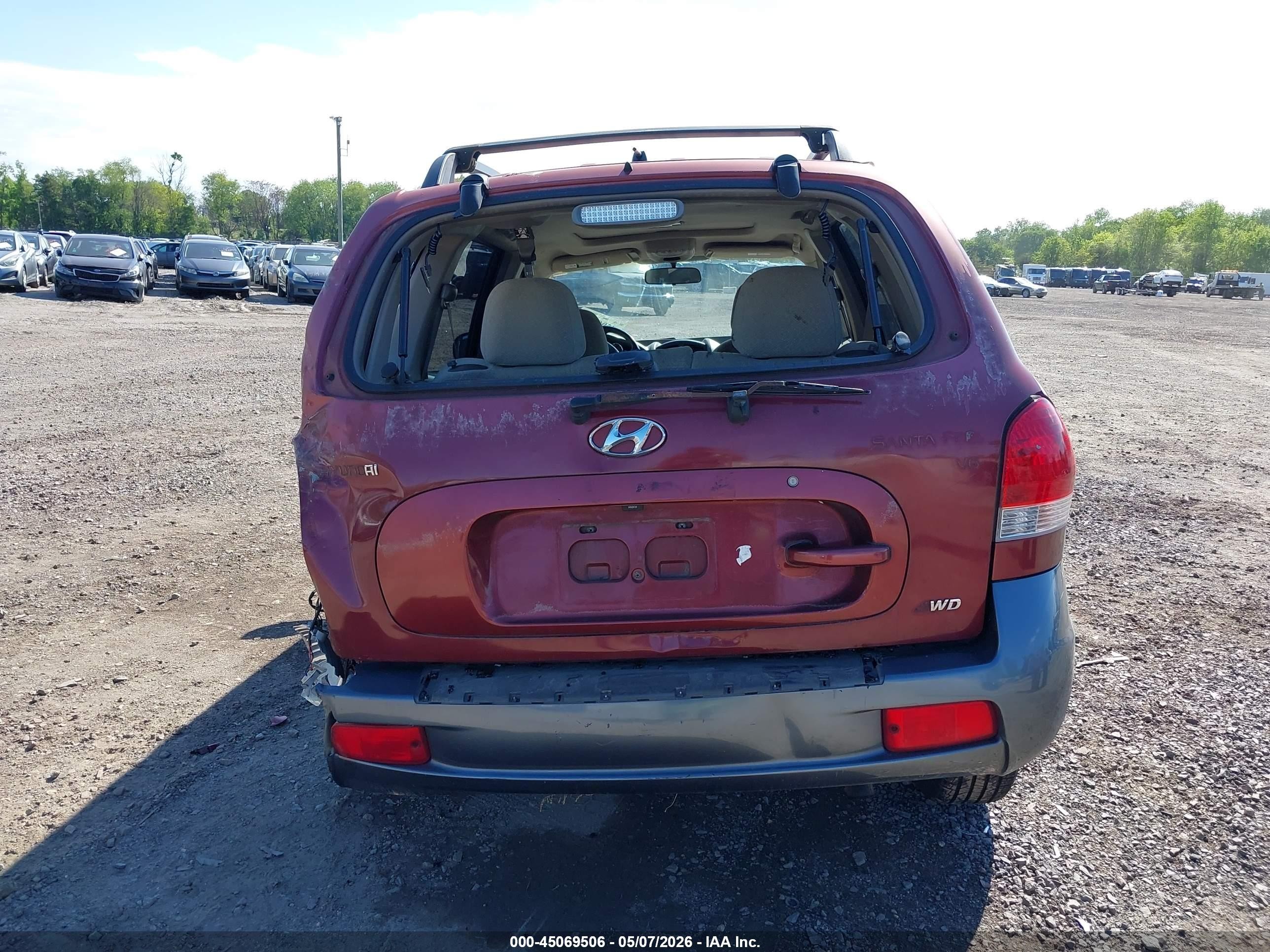 2005 Hyundai Santa Fe Gls Red vin: KM8SC73D65U910089
