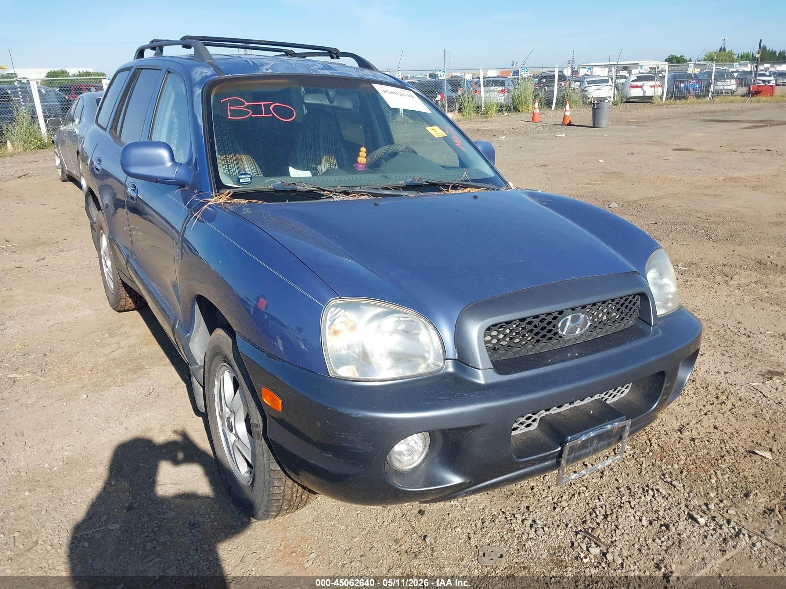 2002 Hyundai Santa Fe Gls/lx Blue vin: KM8SC73D72U228284