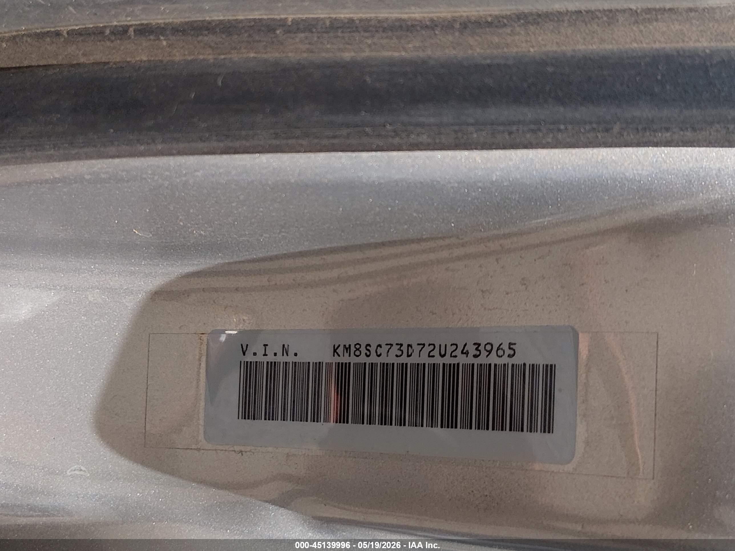 2002 Hyundai Santa Fe Gls/lx Gray vin: KM8SC73D72U243965