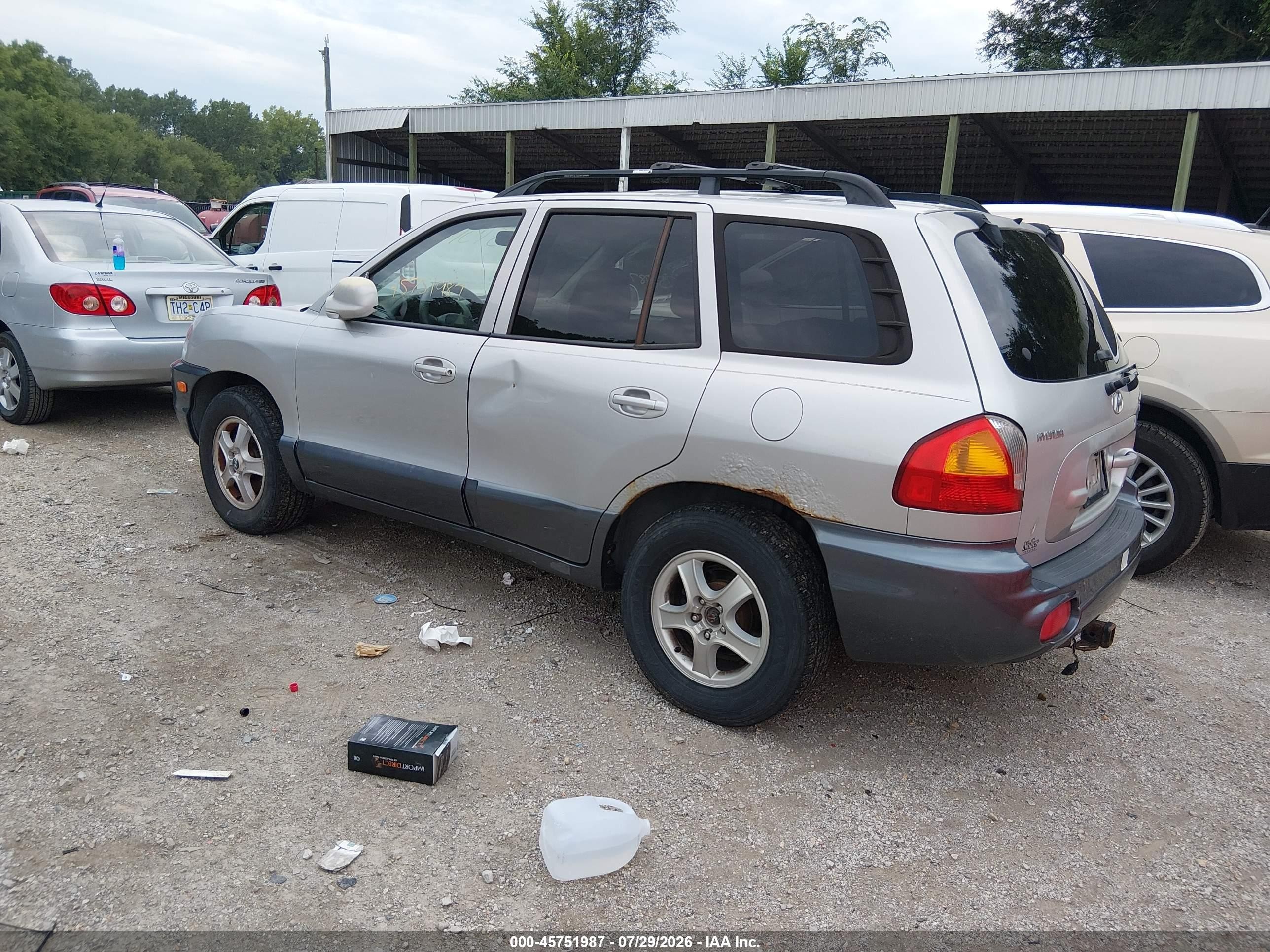 2004 Hyundai Santa Fe Gls/lx Silver vin: KM8SC73D74L660540