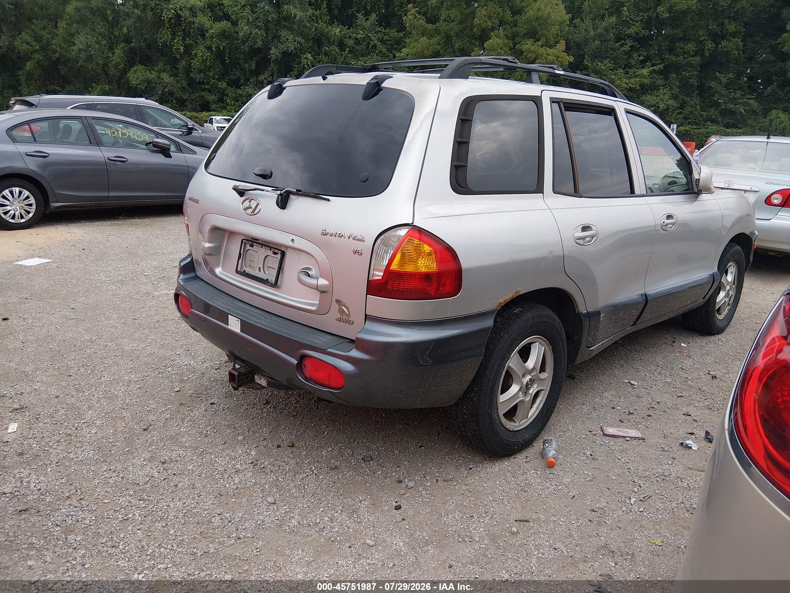 2004 Hyundai Santa Fe Gls/lx Silver vin: KM8SC73D74L660540