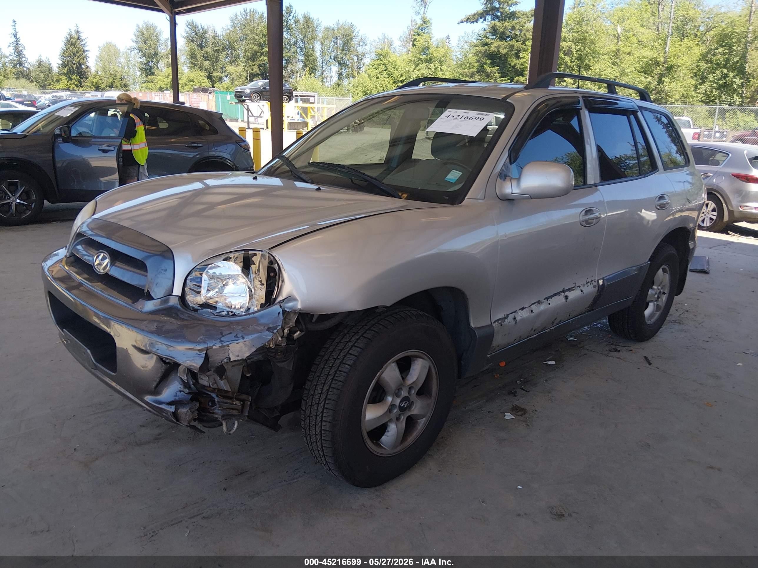 2005 Hyundai Santa Fe Gls Silver vin: KM8SC73D75U960144