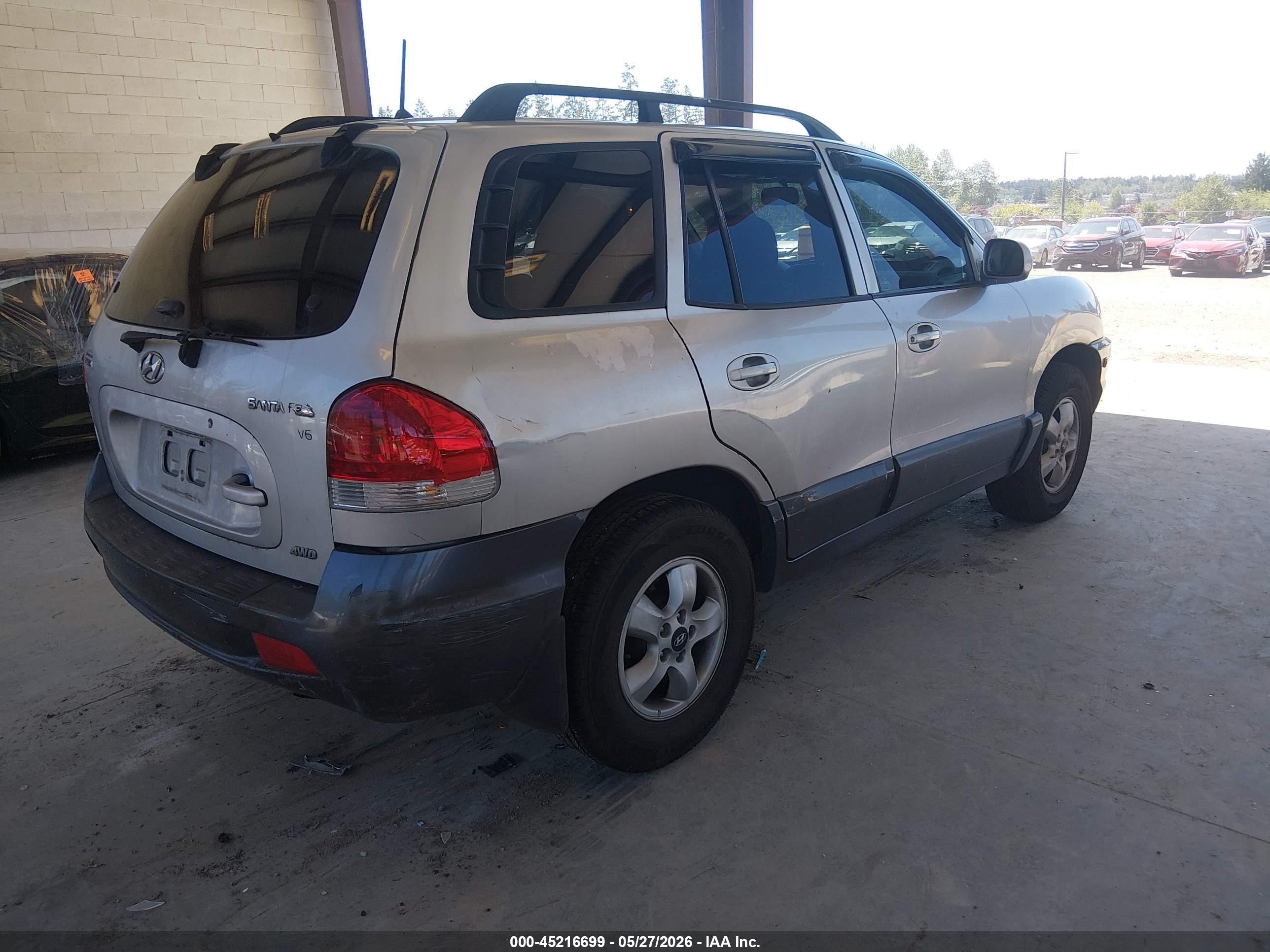 2005 Hyundai Santa Fe Gls Silver vin: KM8SC73D75U960144