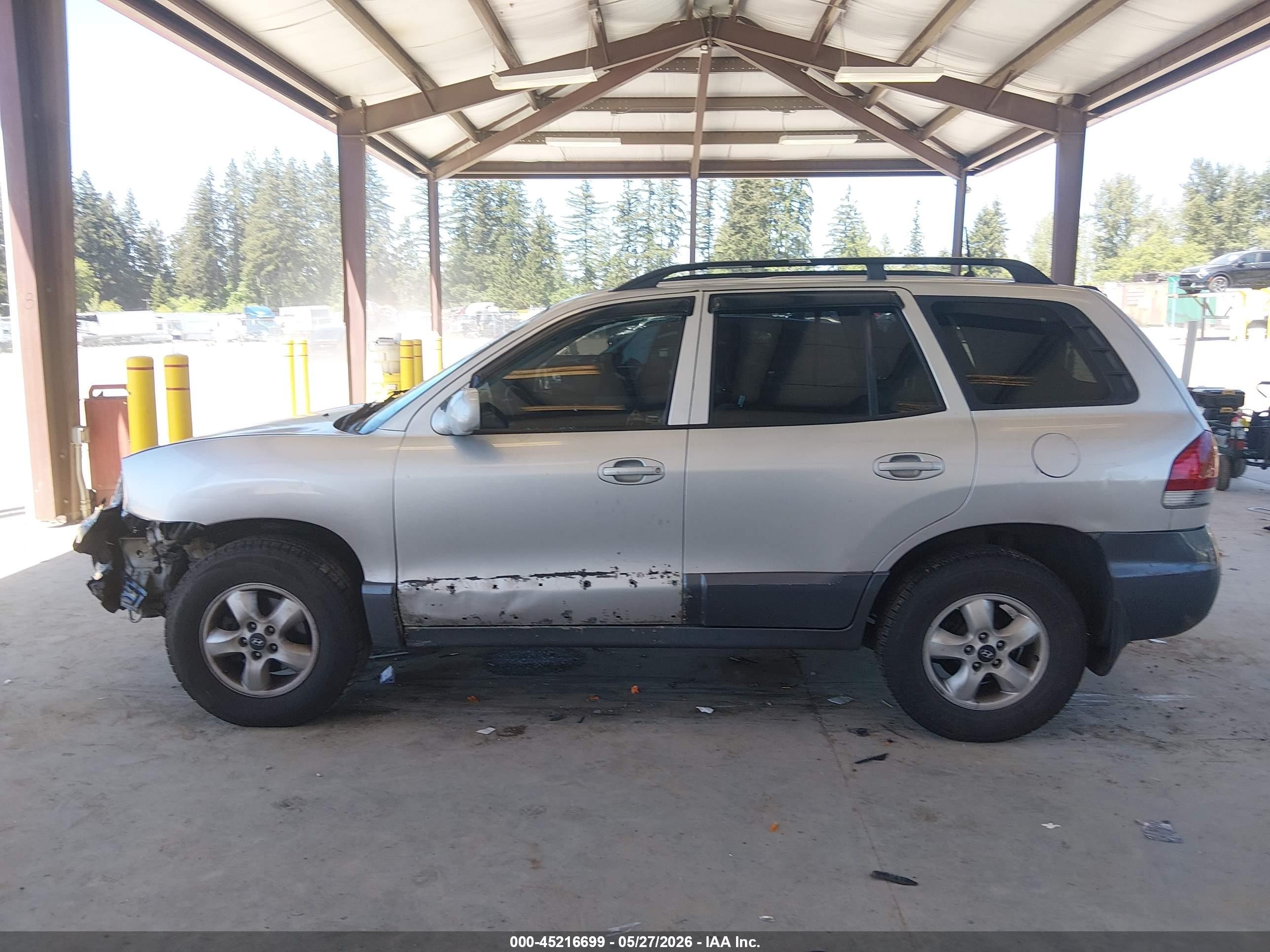 2005 Hyundai Santa Fe Gls Silver vin: KM8SC73D75U960144