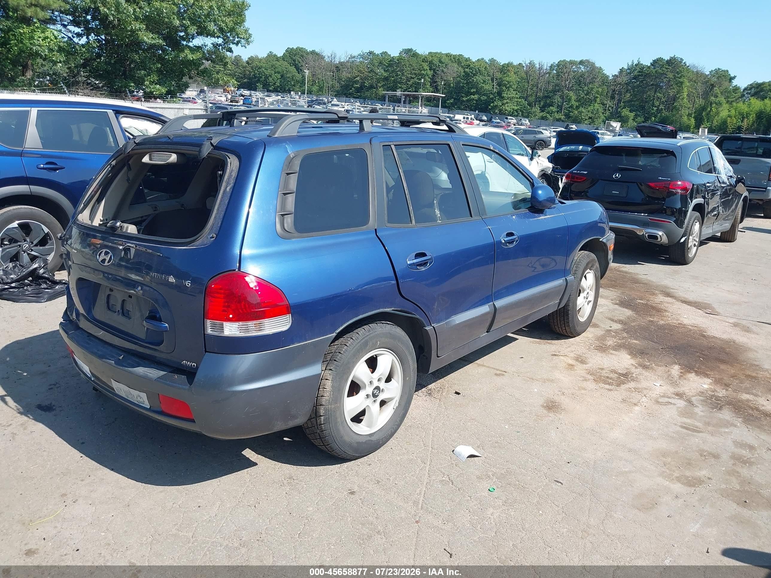 2006 Hyundai Santa Fe Gls Синий vin: KM8SC73D76U092289