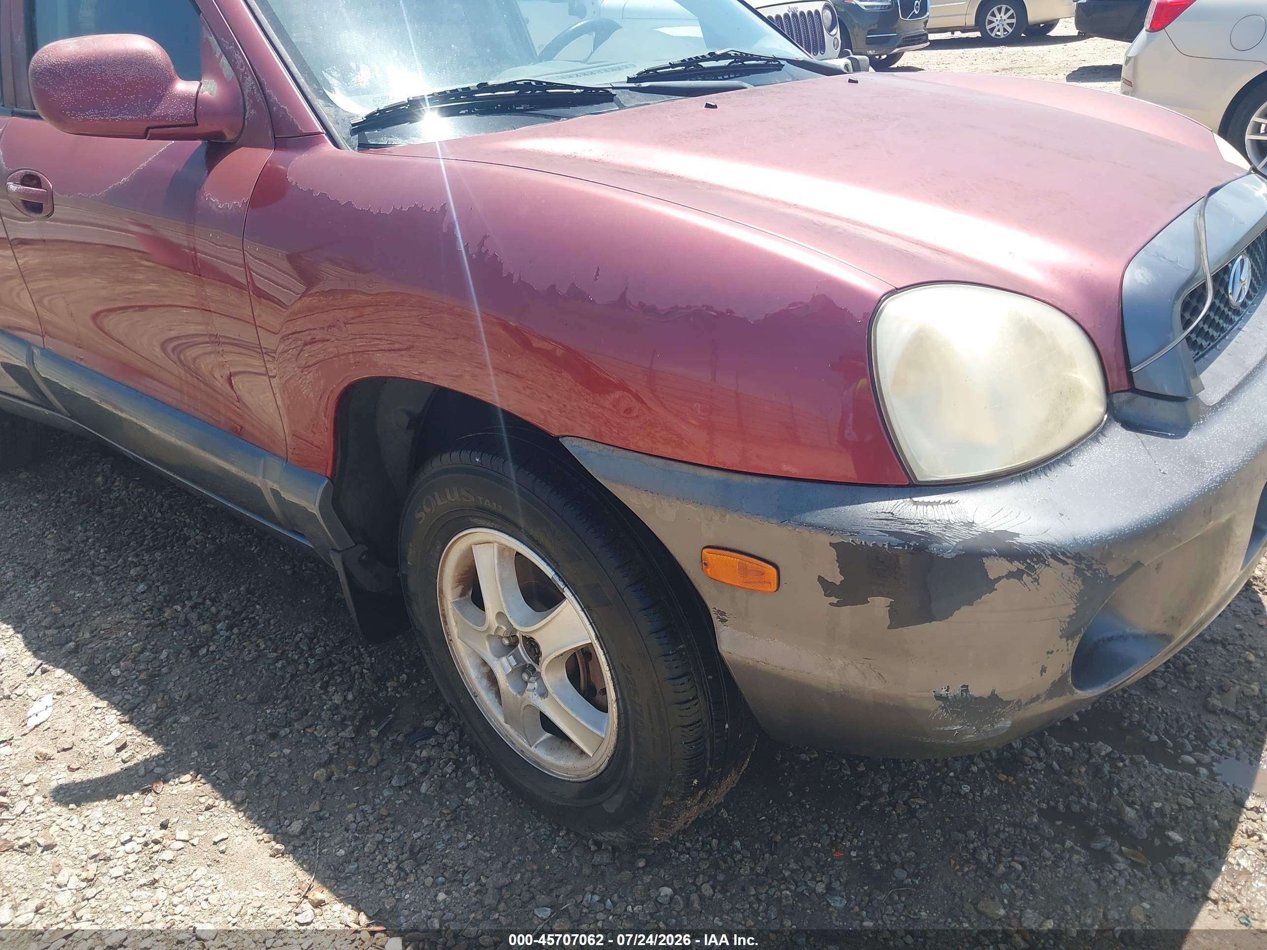 2002 Hyundai Santa Fe Gls/lx Red vin: KM8SC73D82U148430