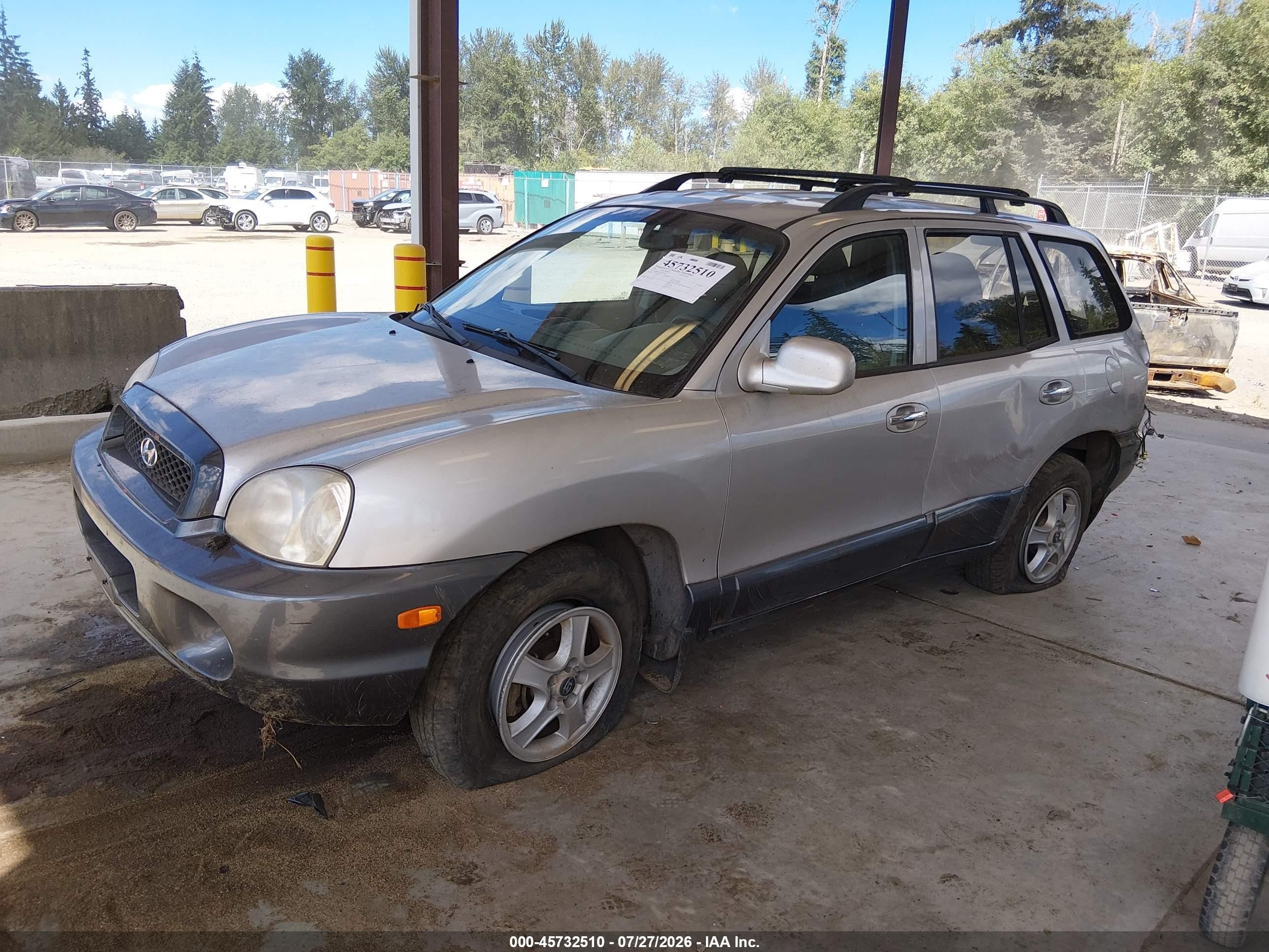 2002 Hyundai Santa Fe Gls/lx Silver vin: KM8SC73D82U165275