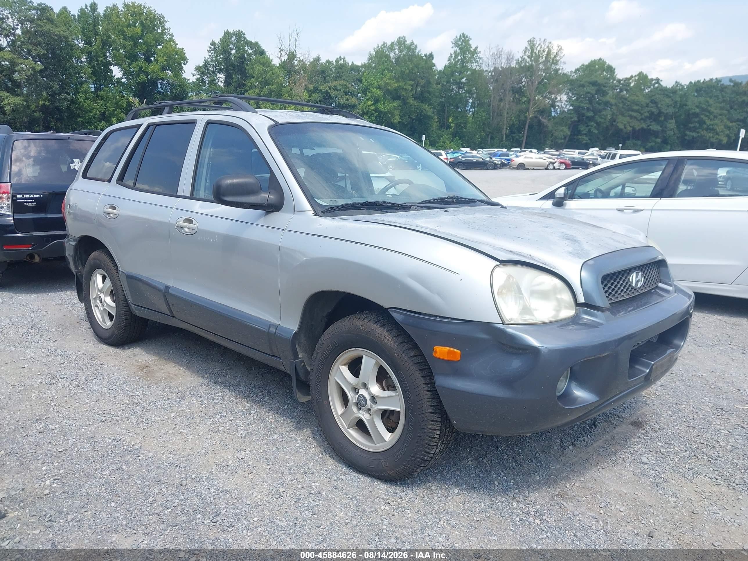 2002 Hyundai Santa Fe Gls/lx Silver vin: KM8SC73D82U258104