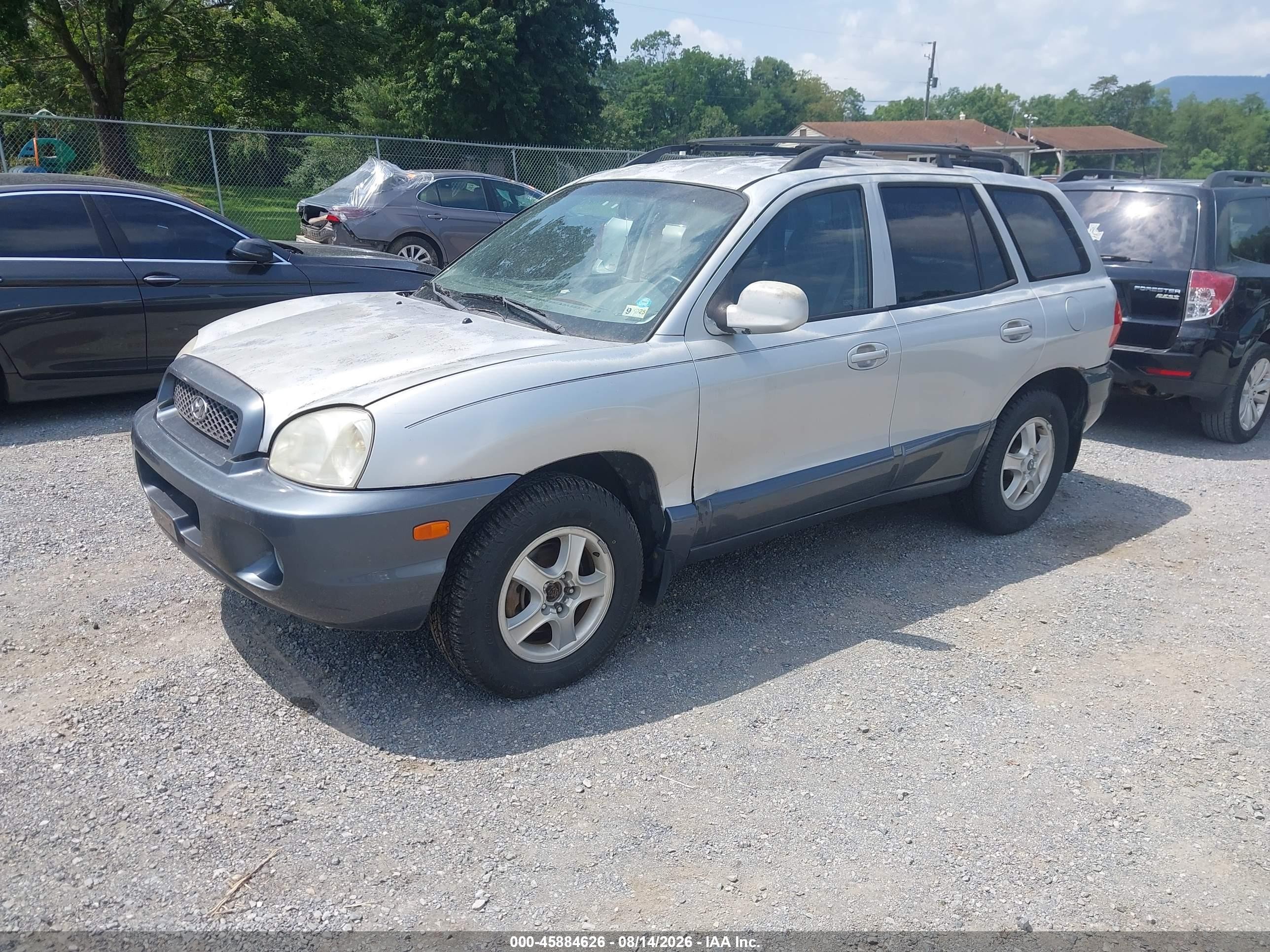 2002 Hyundai Santa Fe Gls/lx Silver vin: KM8SC73D82U258104