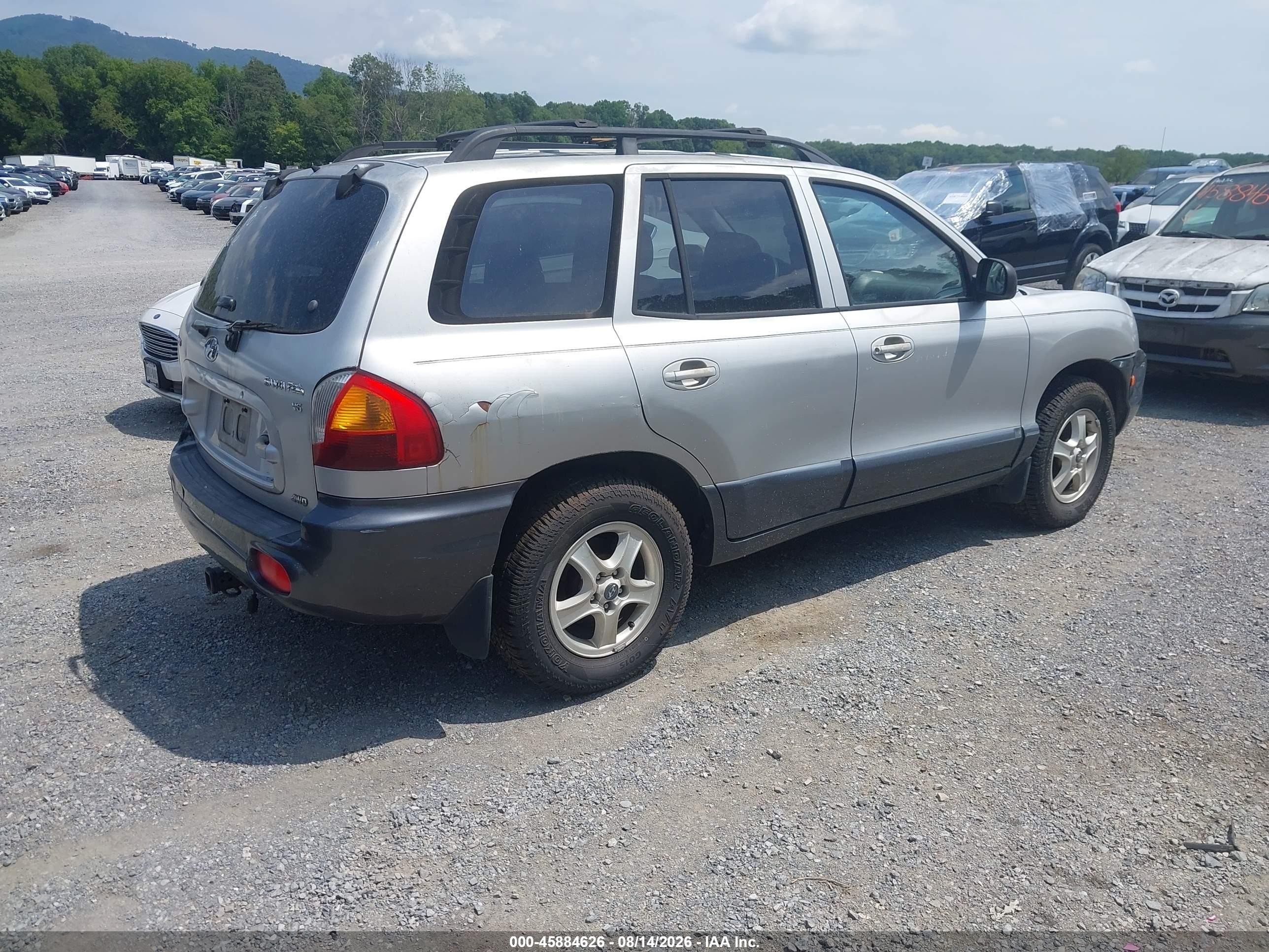 2002 Hyundai Santa Fe Gls/lx Silver vin: KM8SC73D82U258104