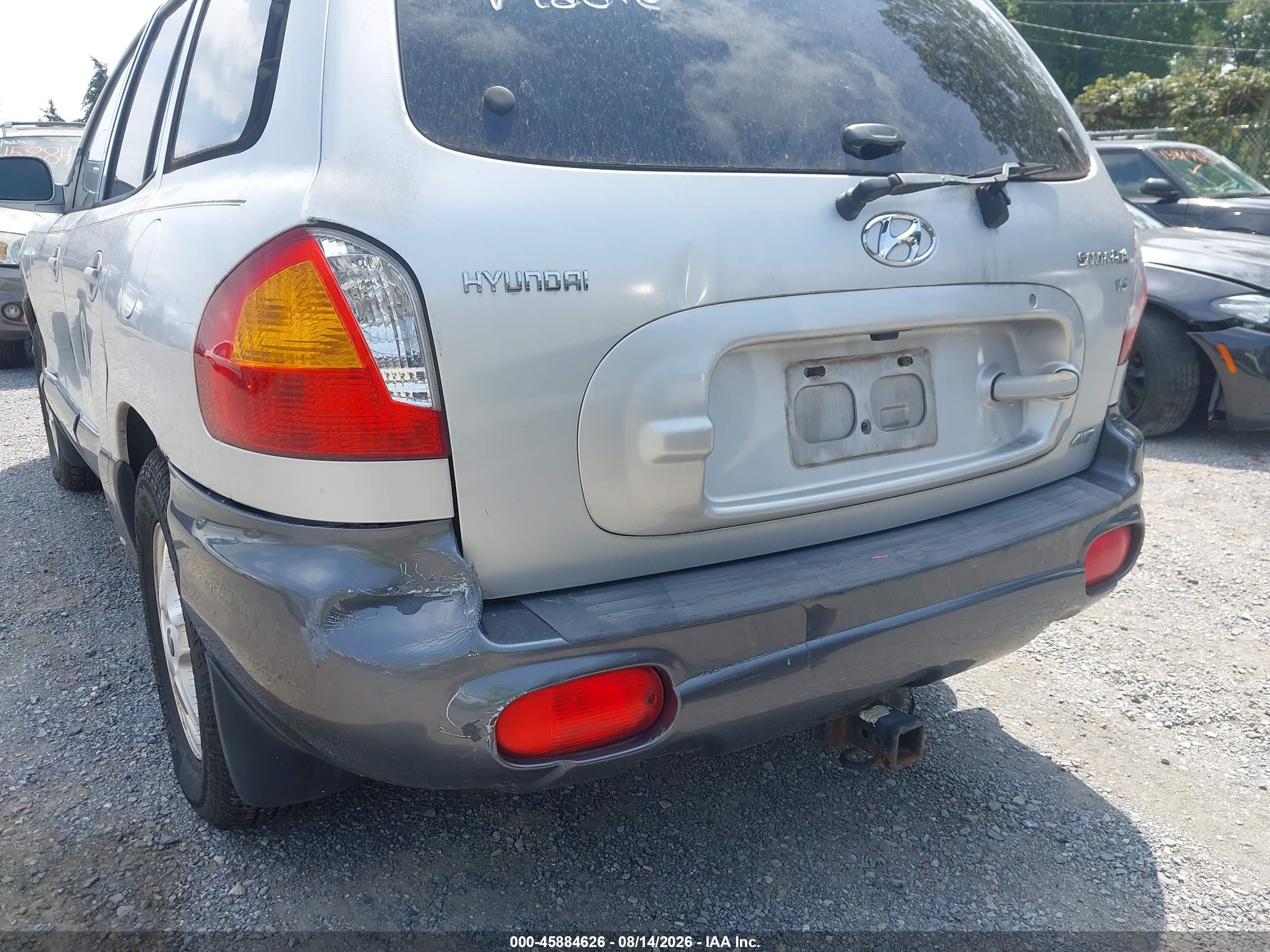 2002 Hyundai Santa Fe Gls/lx Silver vin: KM8SC73D82U258104
