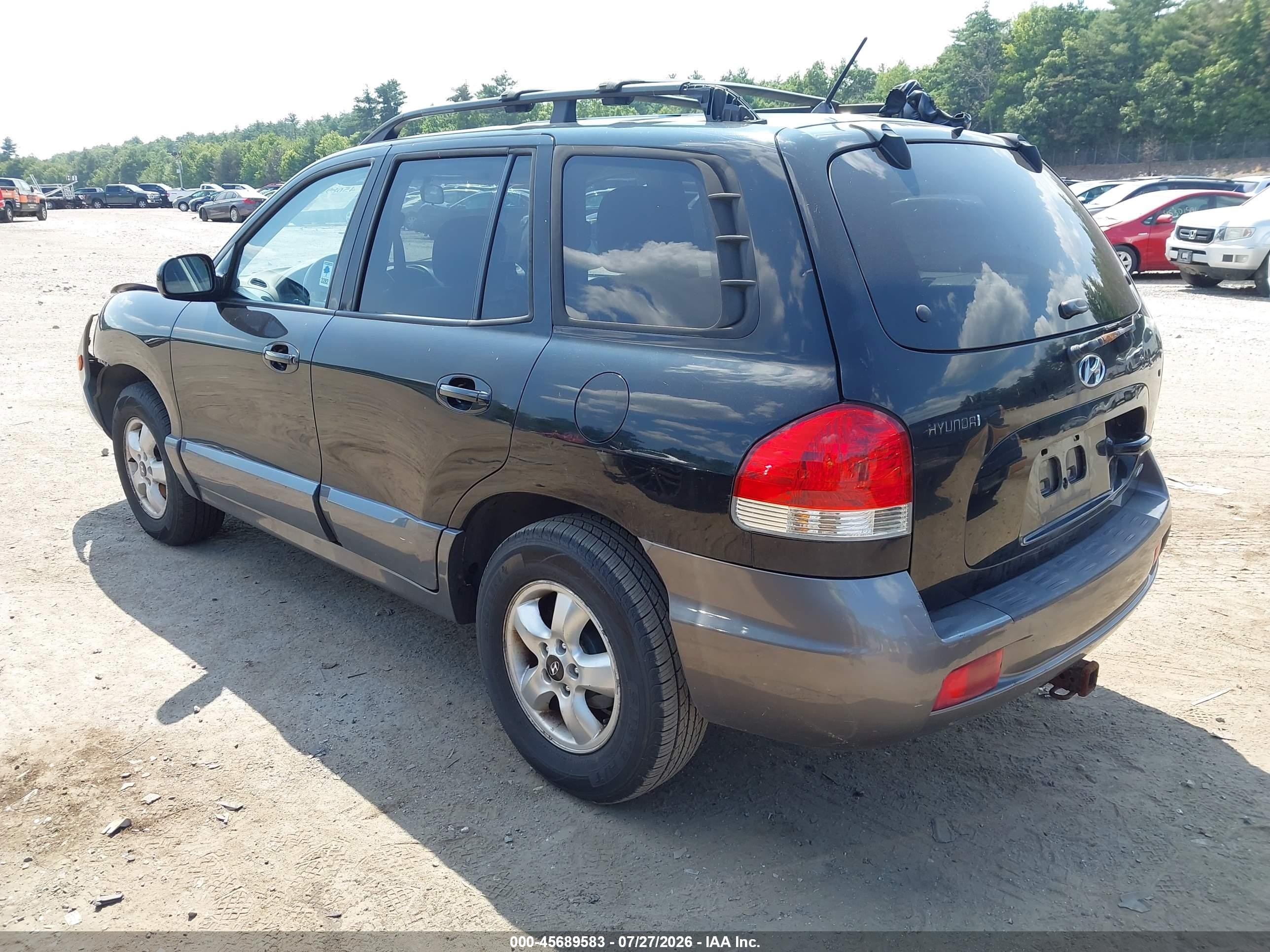 2005 Hyundai Santa Fe Gls Black vin: KM8SC73D85U979463