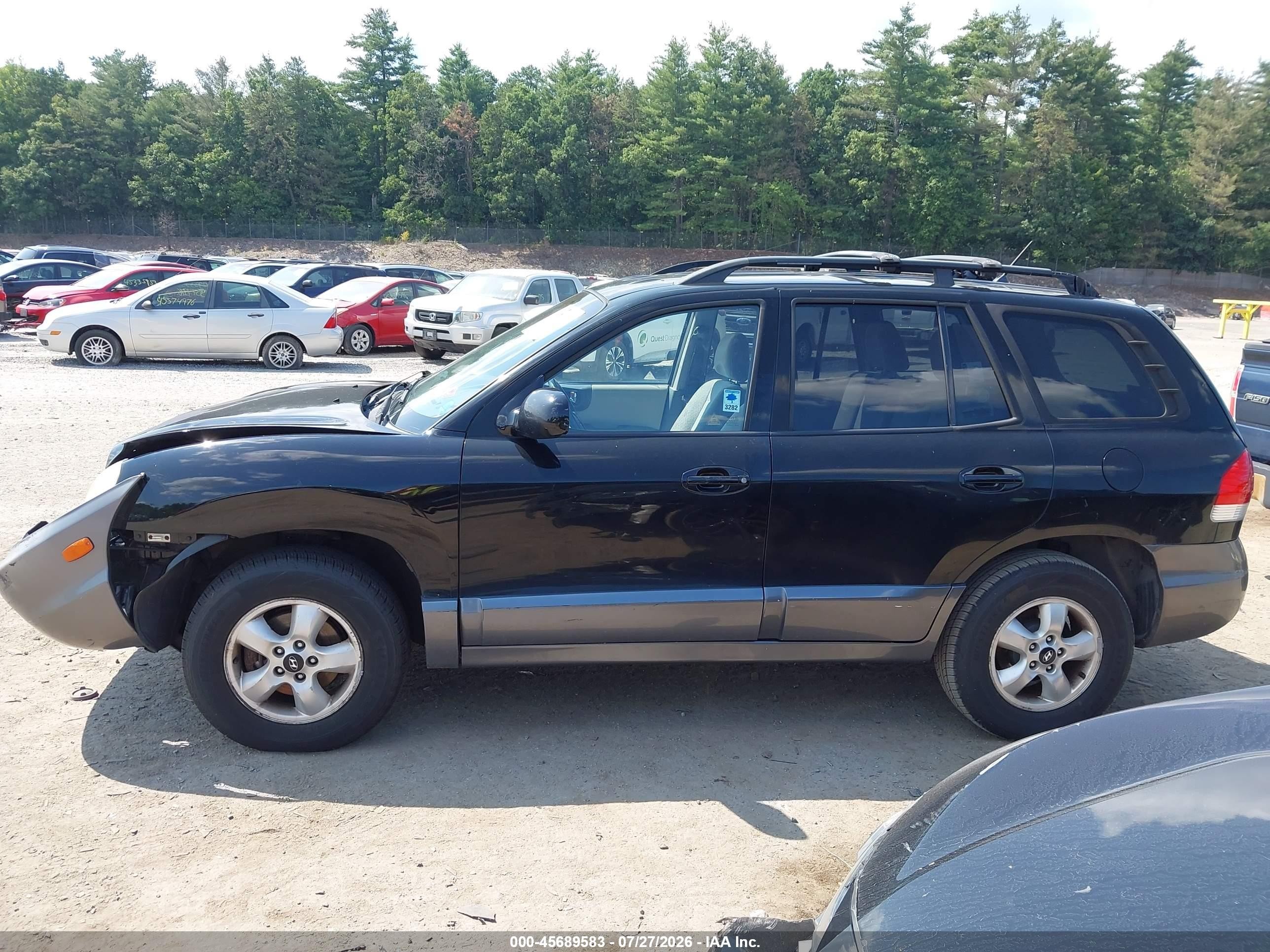 2005 Hyundai Santa Fe Gls Black vin: KM8SC73D85U979463
