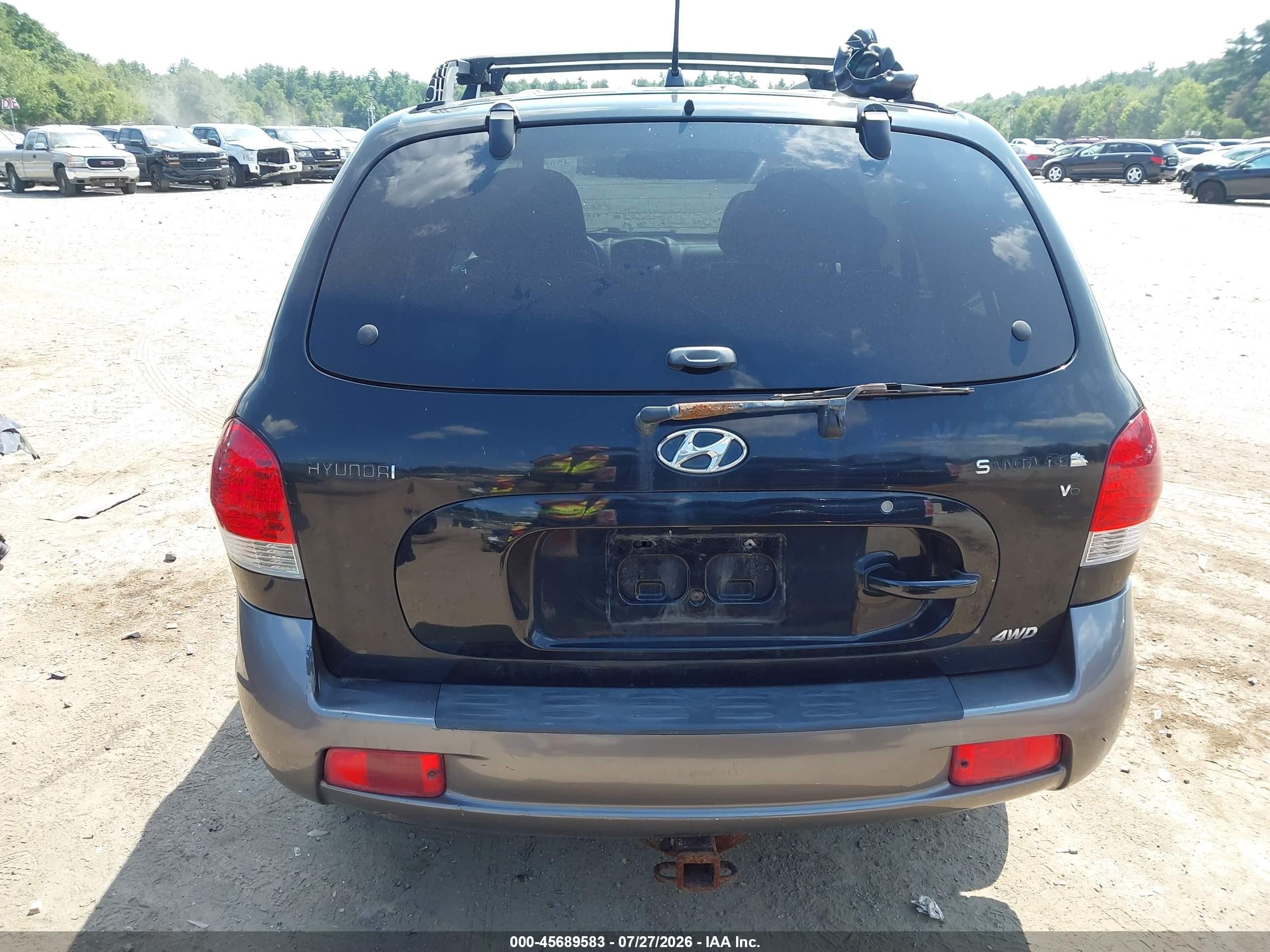 2005 Hyundai Santa Fe Gls Black vin: KM8SC73D85U979463